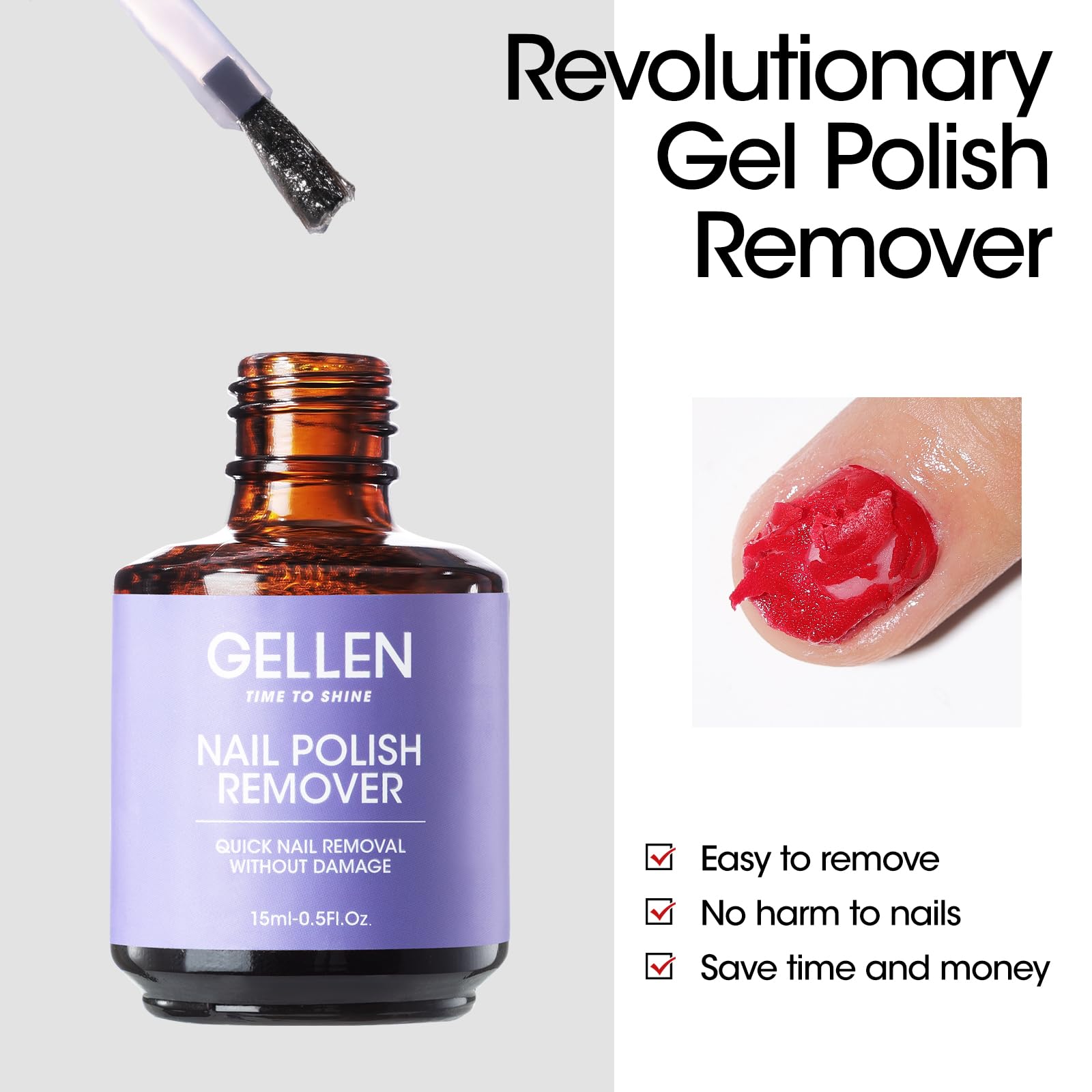 Gellen Gel Polish Remover Kit - 25 Piece Set with Latex Tape, Quick & Easy No Damage to Nails, A-Gel Polish Remover & Latex Tape