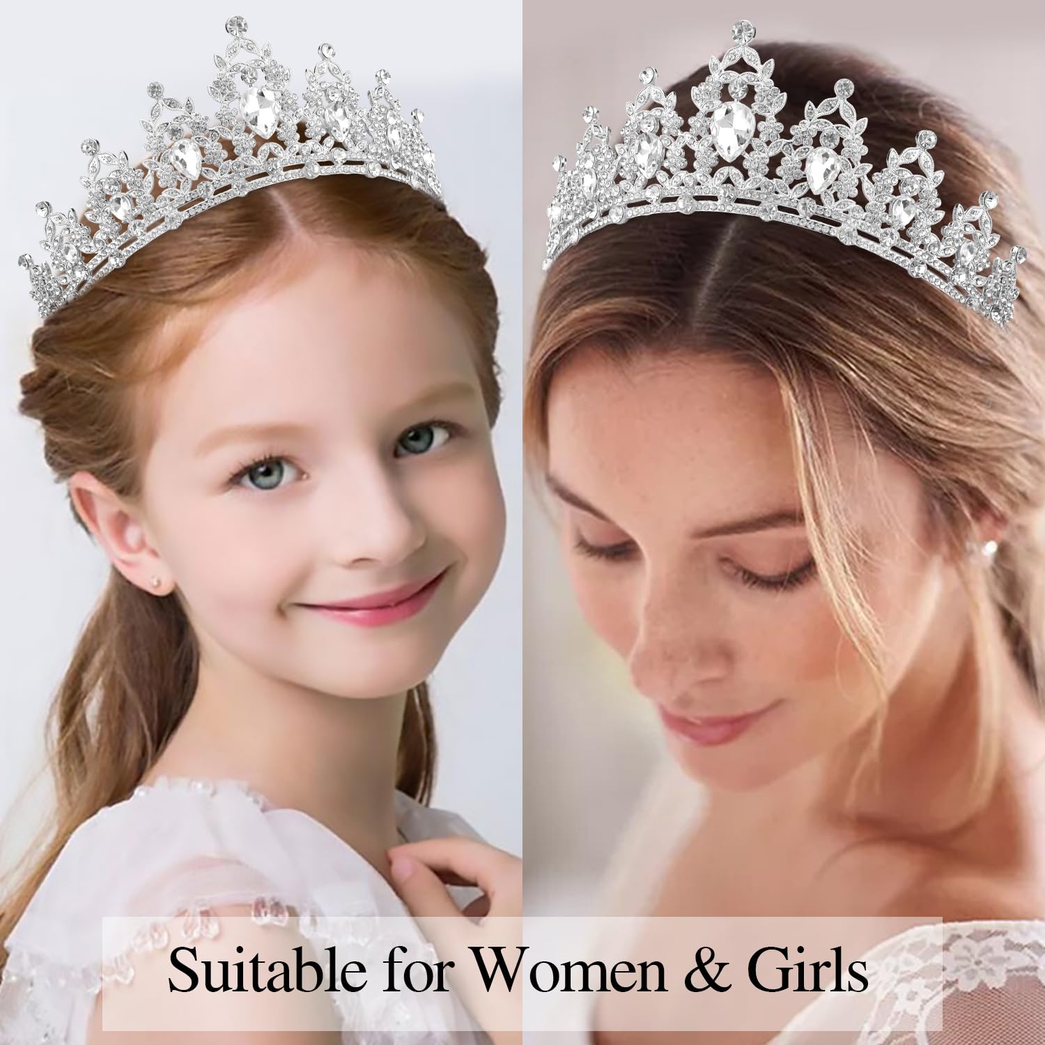 Atoden Birthday Crown And Birthday Queen Sash Silver Tiara Birthday Girl Crystal Crown Princess Birthday Party Decorations Rhine