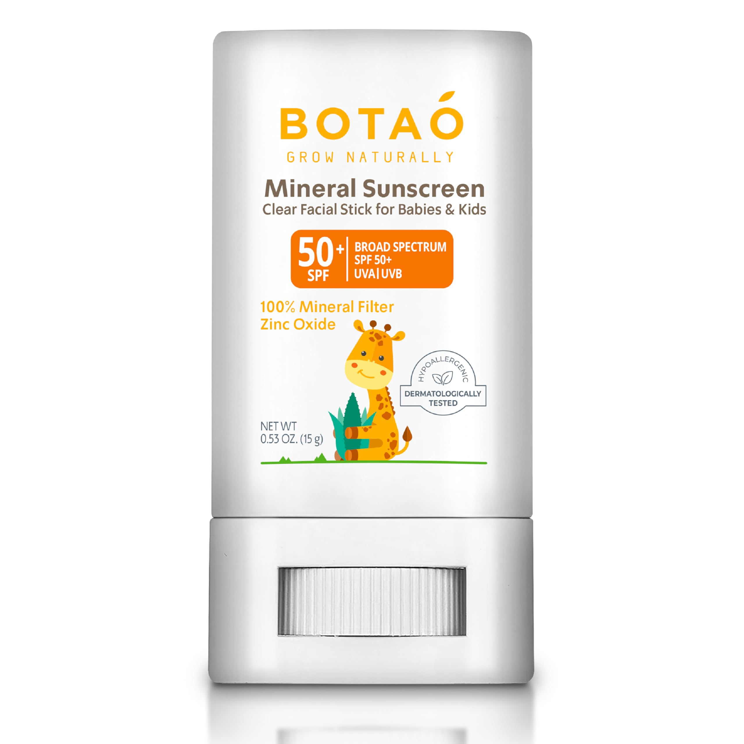 Botao baby Mineral Sunscreen Stick 100% Zinc Oxide SPF 50+ Water Resistant UVA/UVB Protection Easy to Apply Fragrance Free, babi