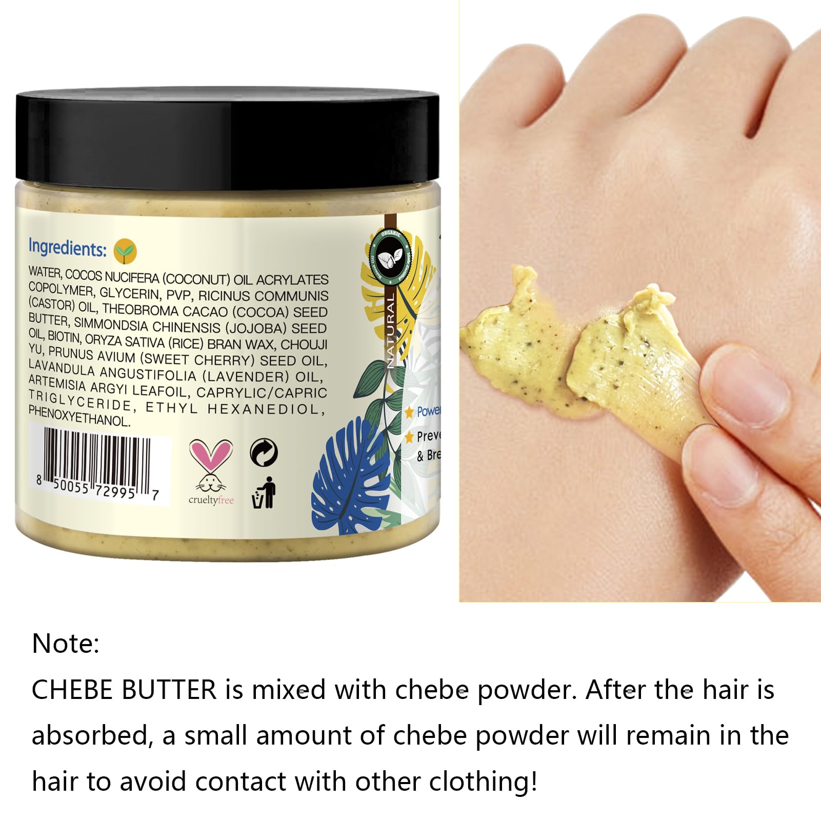 Wozutunt Chebe Hair Growth Butter, Hair Grease Deep Moisturization, Thickening Treatment For Dry Hair, Suitable For All Hair Typ