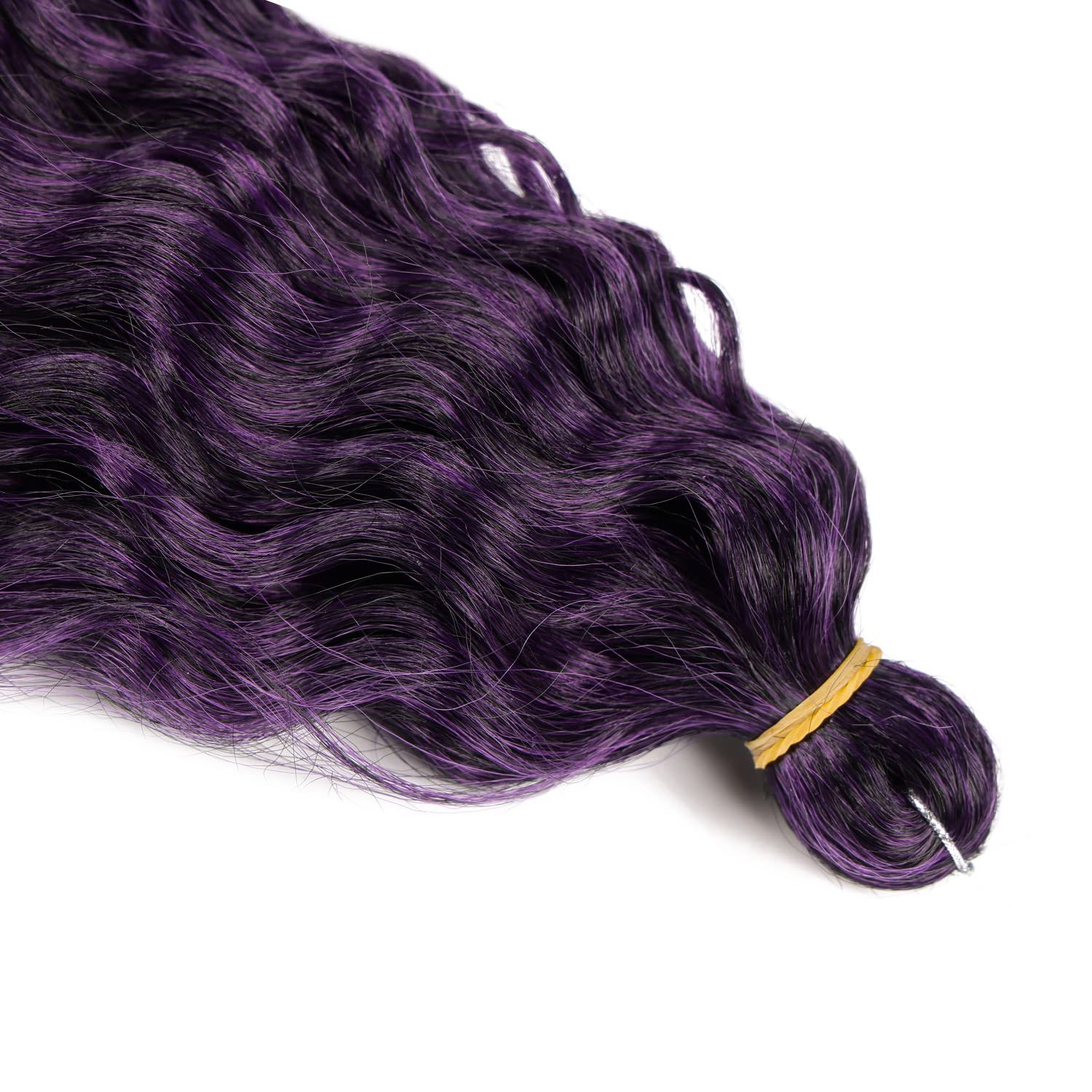 MAYSA Purple Ocean Wave Crochet Hair 22inch Black Mix Purple Ombre Deep Wave Crochet Hair 6Packs Synthetic Curly Crochet Hair #1