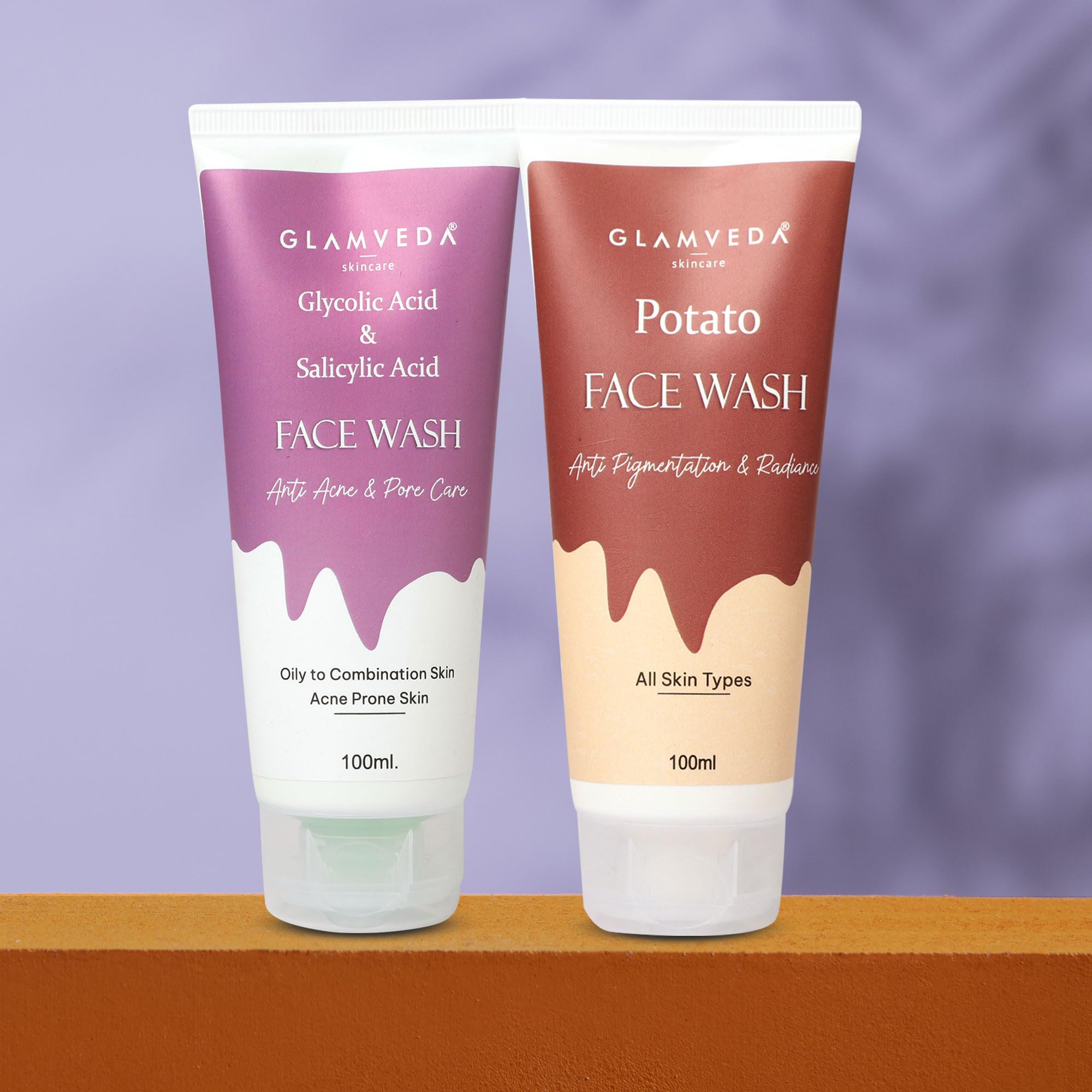 Glamveda Glycolic & Salicylic Acid And Potato Anti Pigmentation Face Wash (200Ml) | For Reduces Dark Spots & Blemishes Tanning |
