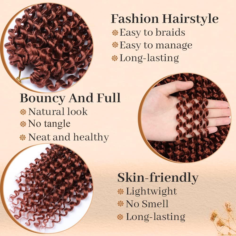 Showcoco 18 Inch Passion Twist Hair, Water Wave Crochet Hair For Black Women 6 Packs Passion Twist Crochet Hair Braids Synthetic