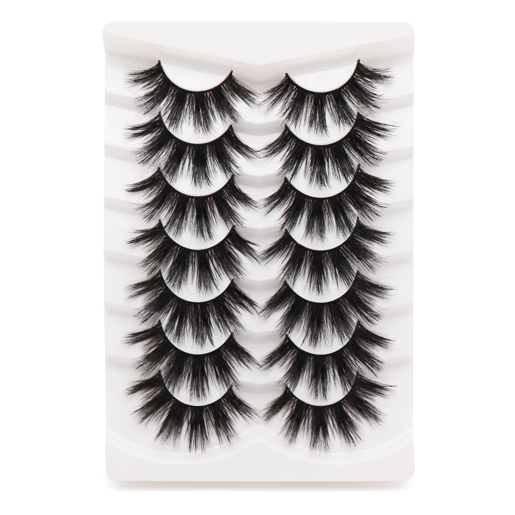 Fyonas False Eyelashes Pack 6D Super Fluffy Faux Mink Lashes Long Dramatic 20MM Comfortable Luxury Volume Eye Lashes 7 Pairs Pac