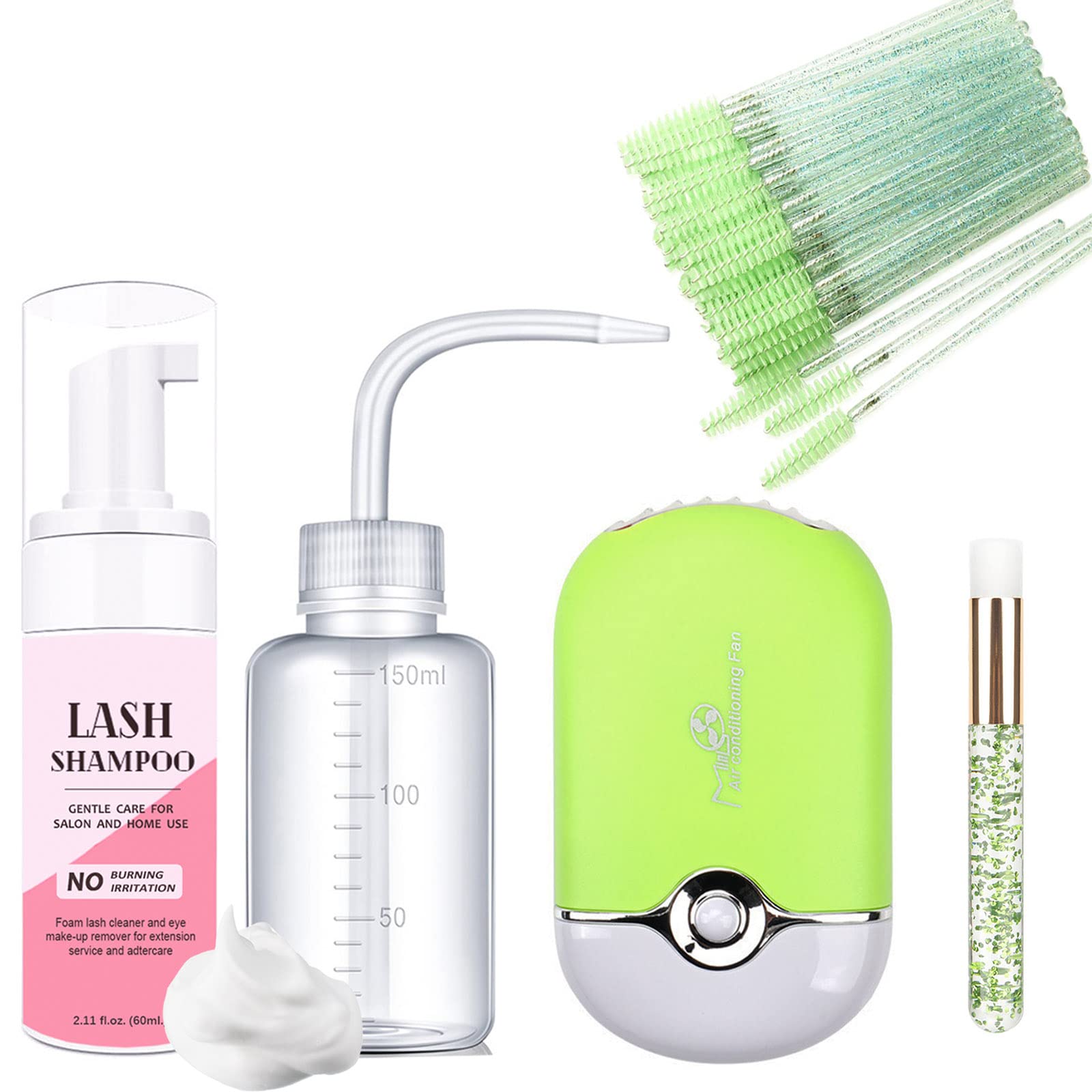 Aremod Lash Shampoo For Eyelash Extension, Lash Cleanser With Usb Lash Fan,60Ml Lash Mousse,Mascara Brush,Nose Blackhead Facial