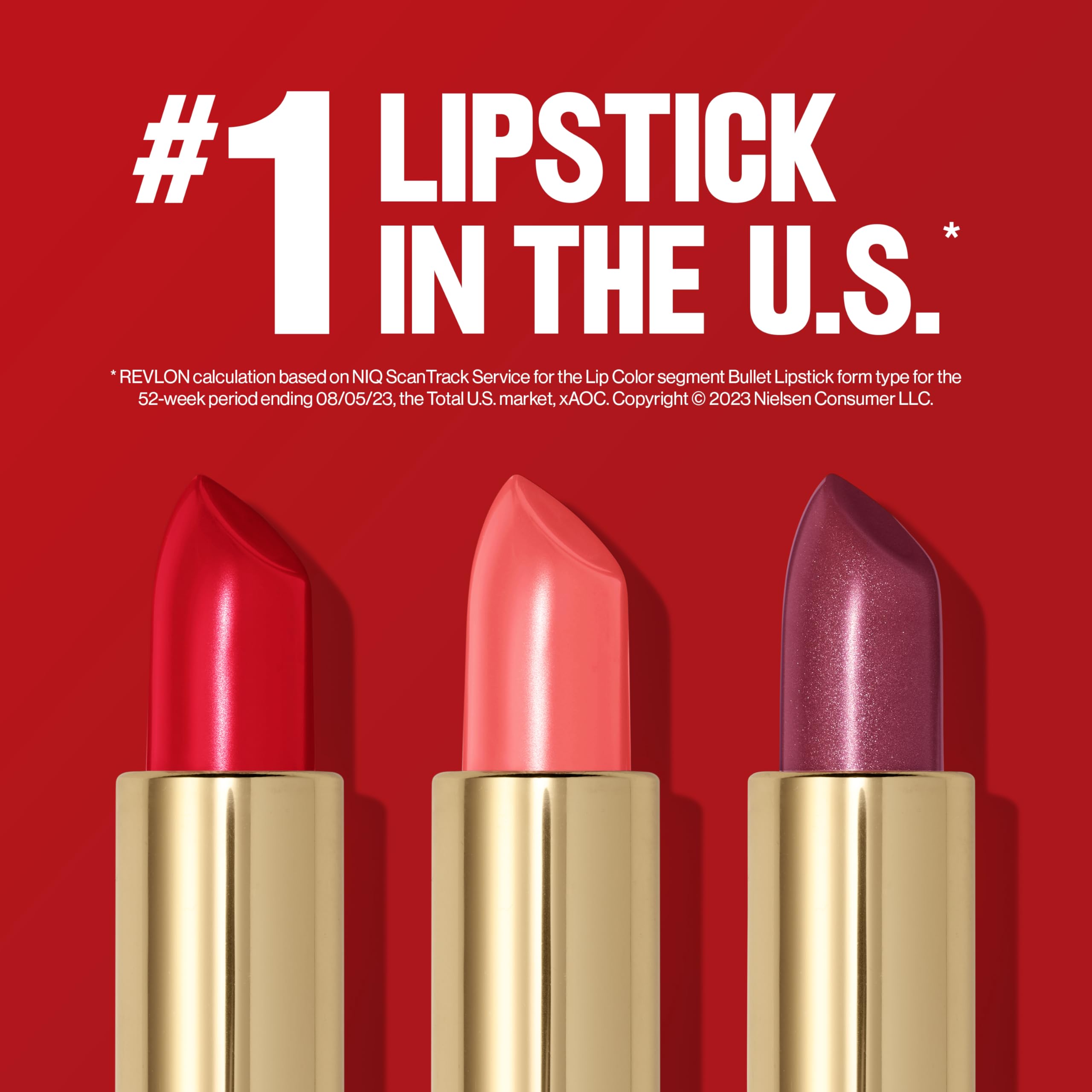 Revlon Super Lustrous Lipstick, Creamy Formula For Soft, Fuller-Looking Lips, Moisturized Feel, 046 Bombshell Red, 0.15 Oz