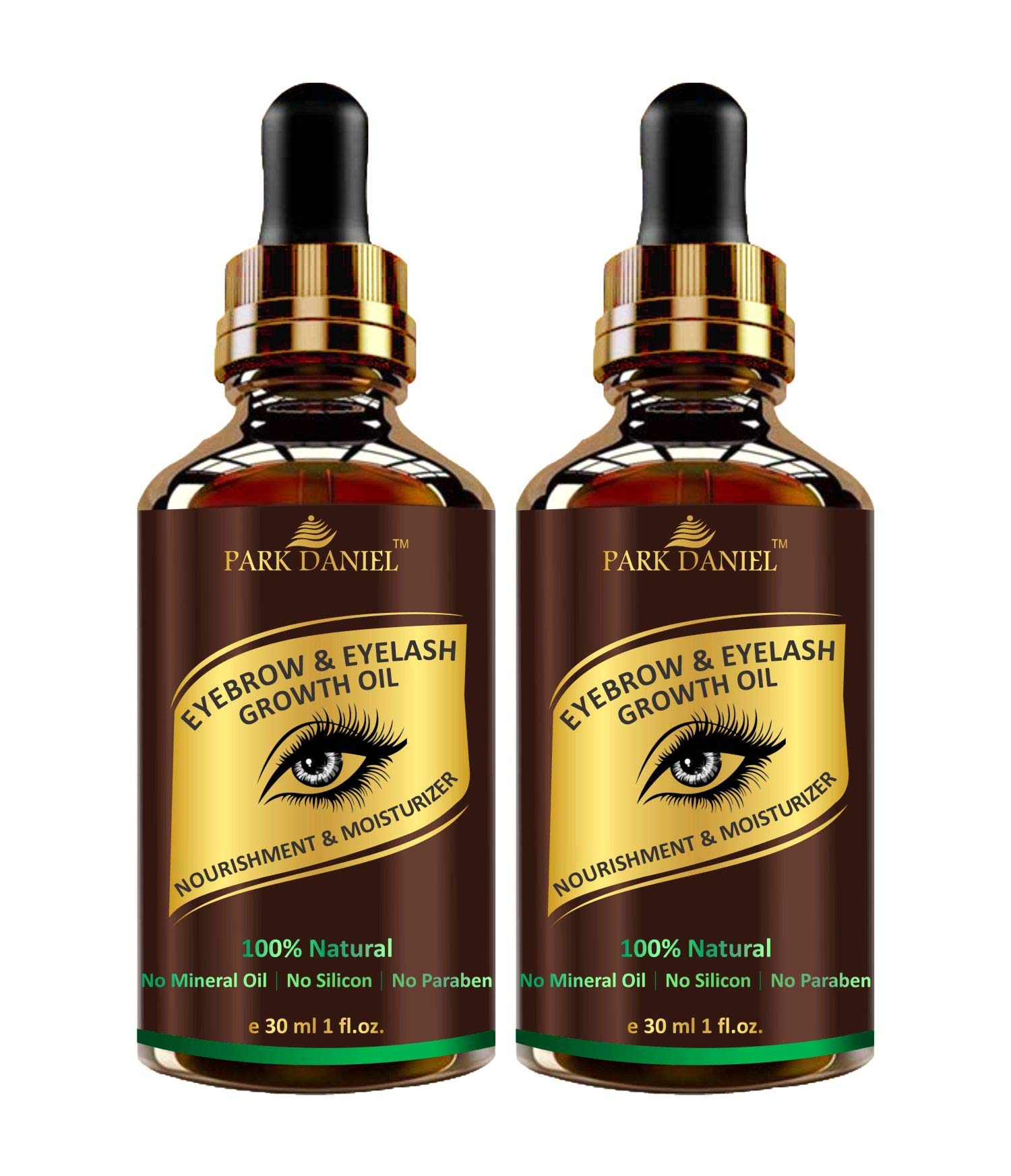 Park Daniel Eyebrow & Eyelashes Growth Oil For Fast Growth Combo Pack Of 2 Bottles Of 30 Ml(60 Ml), White (Pdeb60)