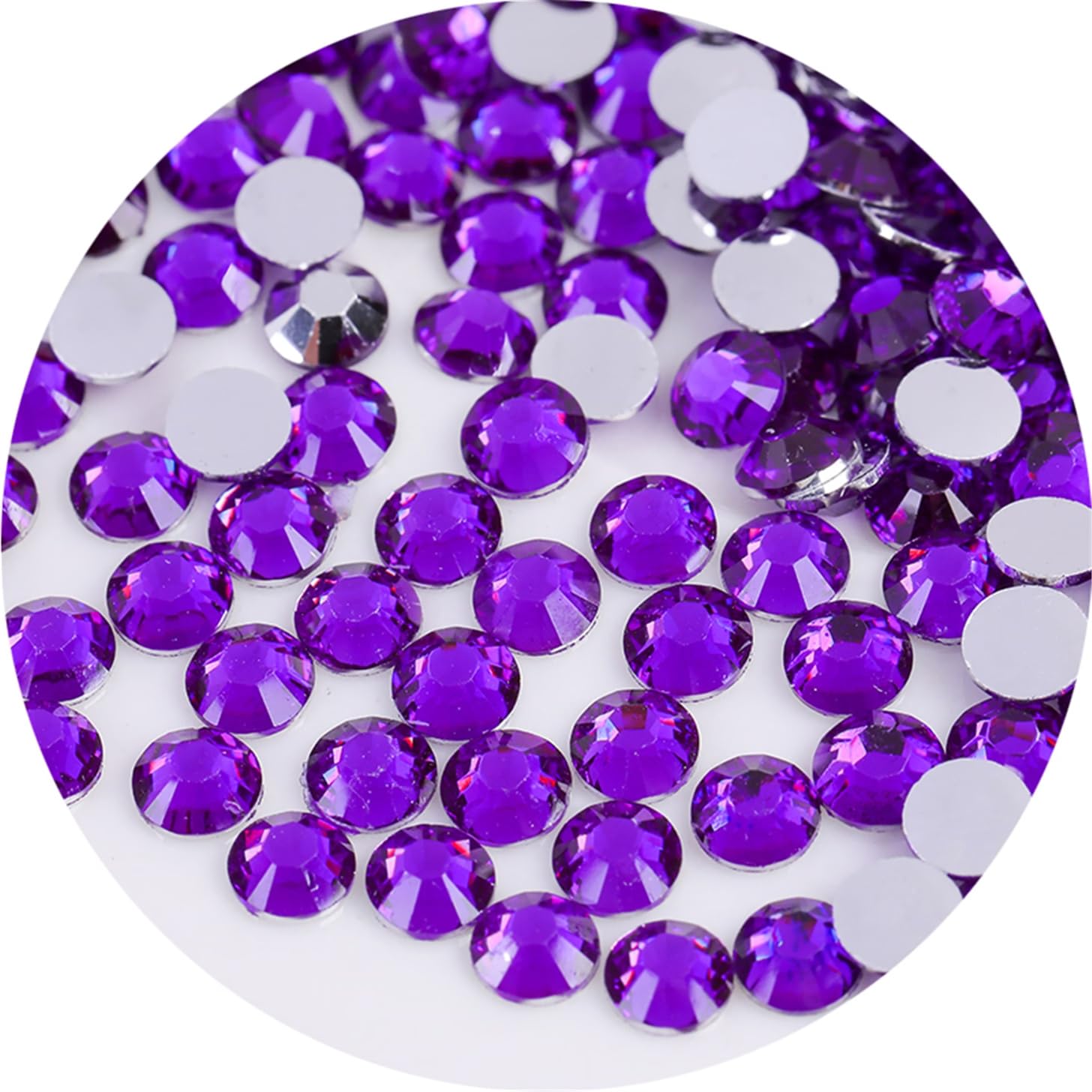 720 Pcs SS30 6mm Flatback Rhinestones for Nails Art Crafts Glitter Round Gems Crystals DIY Clothes Shoes(Dark Purple)