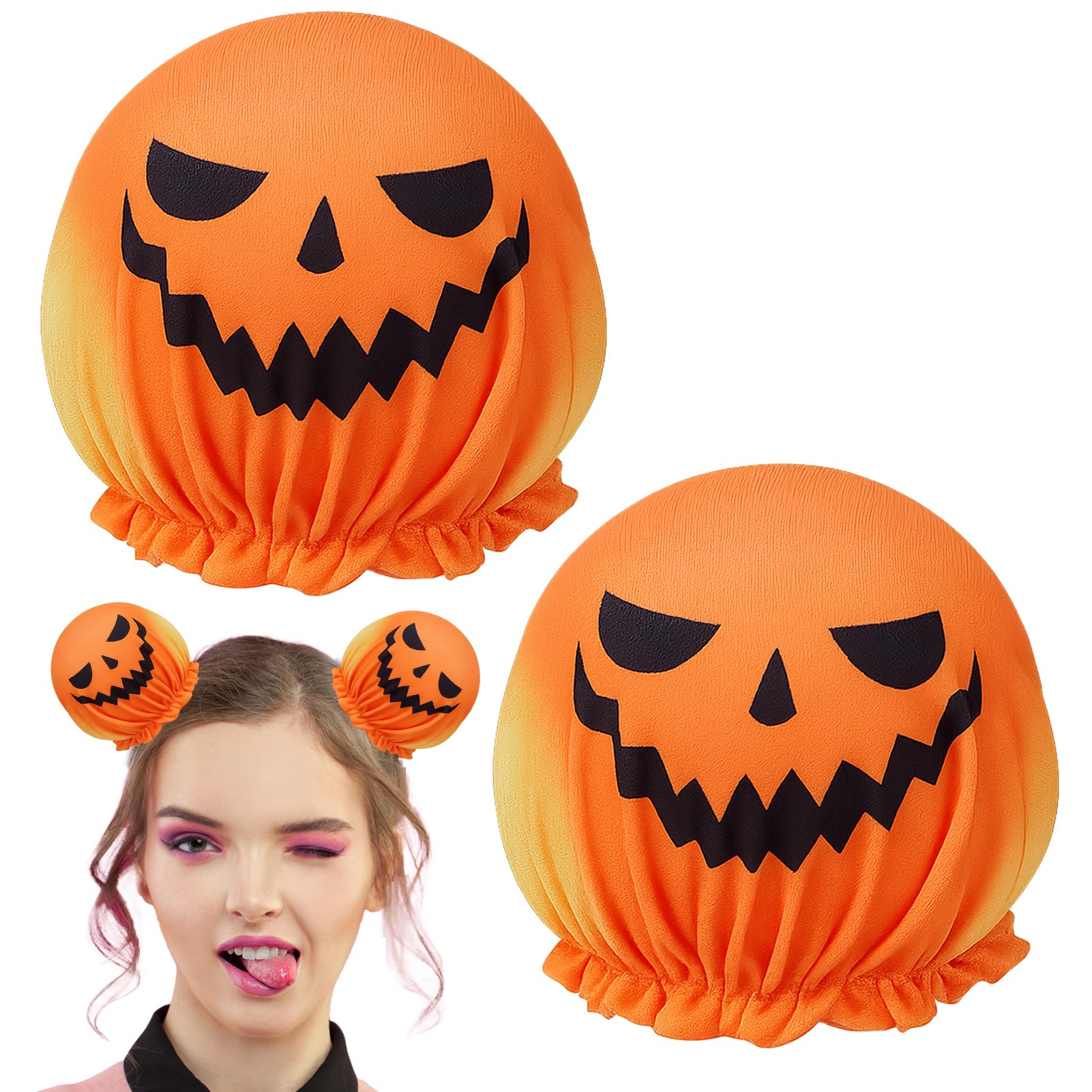 Mity rain Halloween Pumpkin Hair Clips for Buns - Creepy Spooky Hair Accessories, Costume Party Hair Decoration for Trick-or-Tre