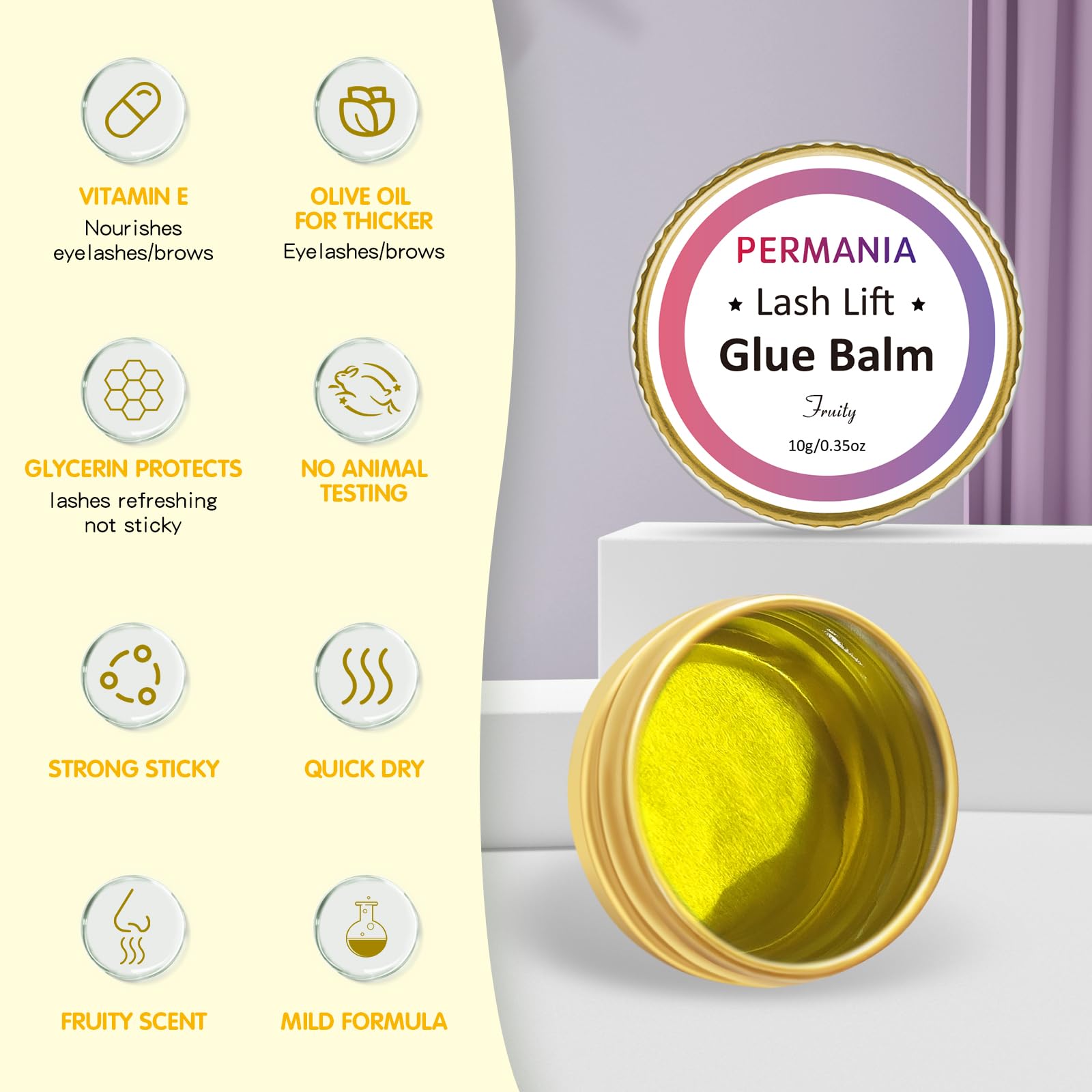 Permania Lash Lift Glue, Eyelash Lifting Adhesives Strong Hold And Perfectly Shaped Eyebrows For Brow Lamination Kit, Lash Lift