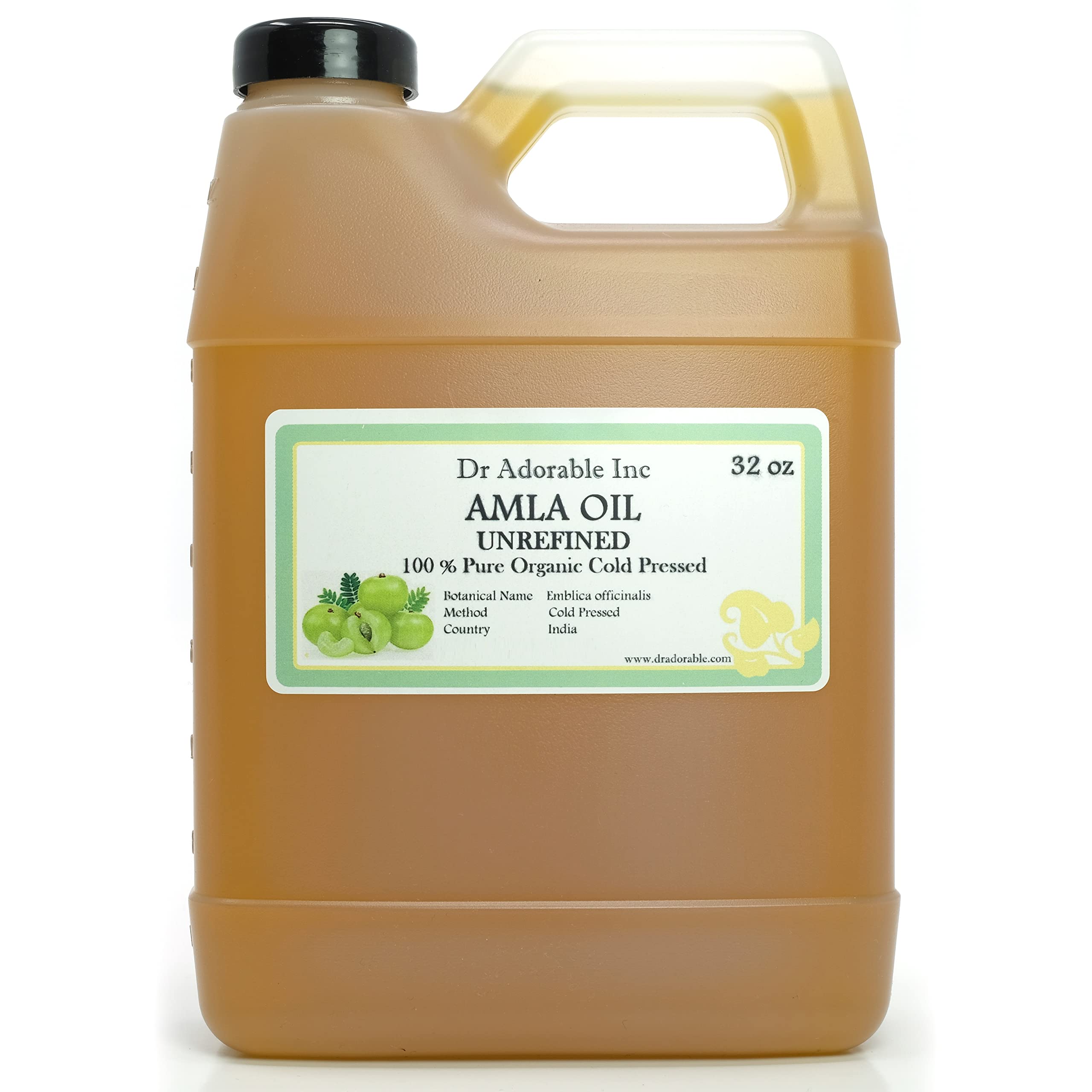 Dr Adorable  32 oz  Amla Oil Unrefined  Pure Cold Pressed Organic