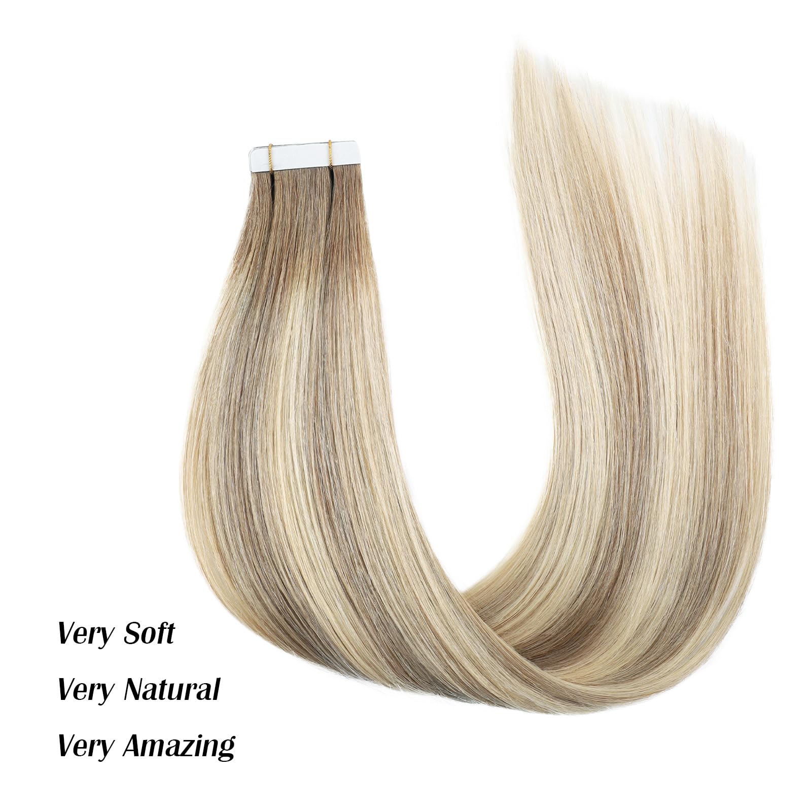 Abh Amazingbeauty Hair 20 Inch Hair Extensions Real Human Hair Tape In Bleach Blonde-Chocolate Brown-Light Chestnut Brown R8A-84