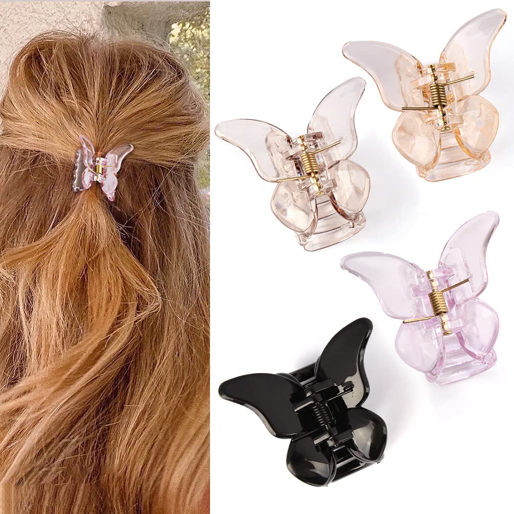 Canitor Hair Clip, Butterfly Cute Hair Claw Clips 1.9 '' for Thin Hair, 4 Count
