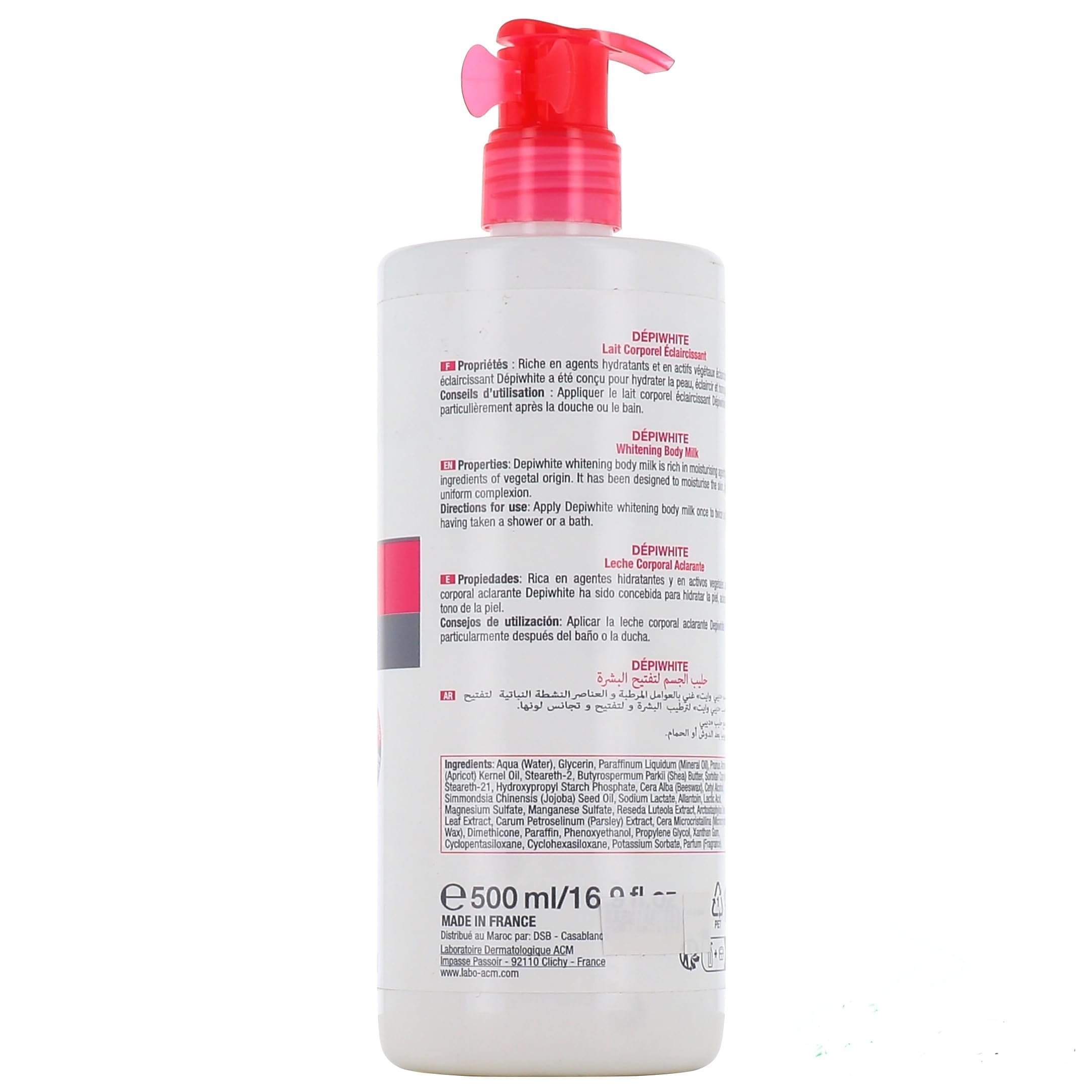 Lait Corporel Eclaircissant Anti Taches 500ml Depiwhite Acm