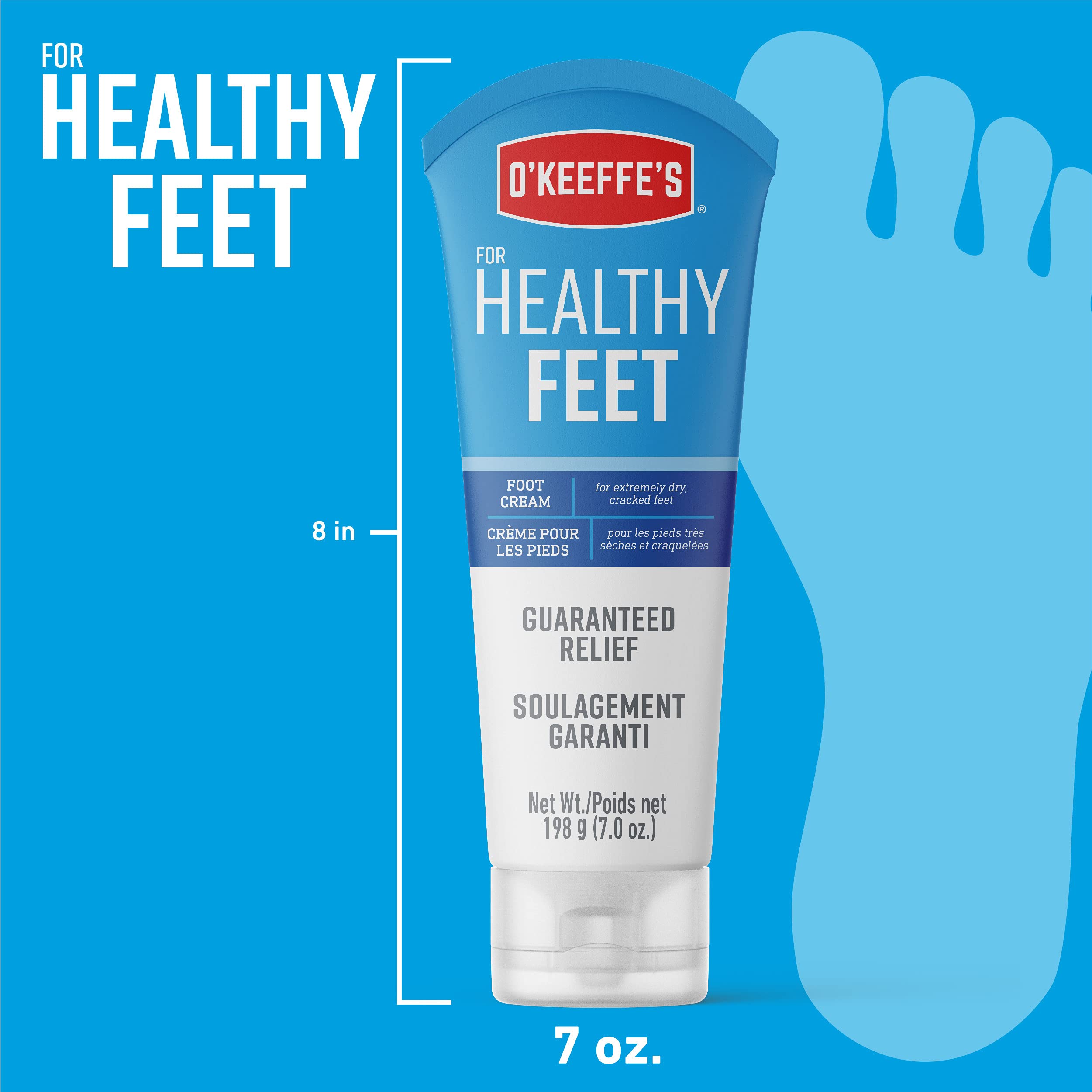 O'Keeffe'S For Healthy Feet Foot Cream, Guaranteed Relief For Extremely Dry, Cracked Feet, Clinically Proven To Instantly Boost