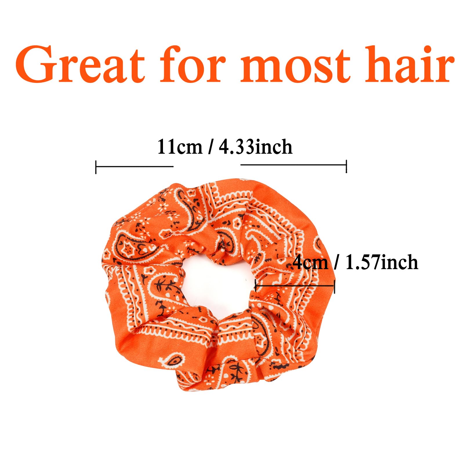 Halloween Hair Scrunchies Cute Ghosts Moon Star Hair Ties Fall Orange Bandana Scrunchy Elastics Hair Bands Gifts Ponytail Holder
