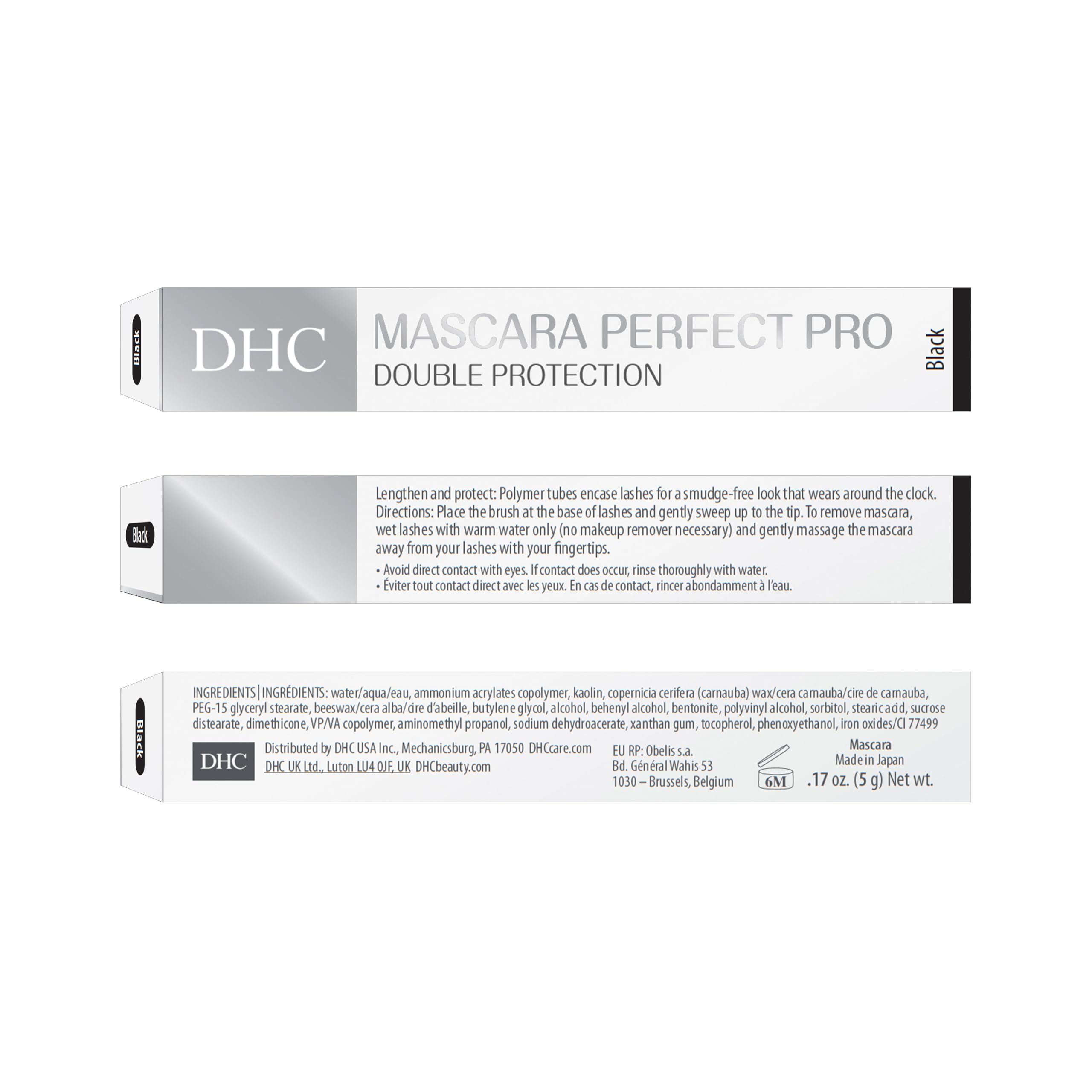 DHC Mascara Perfect Pro Double Protection, Black, .17 oz (5g) Net wt.
