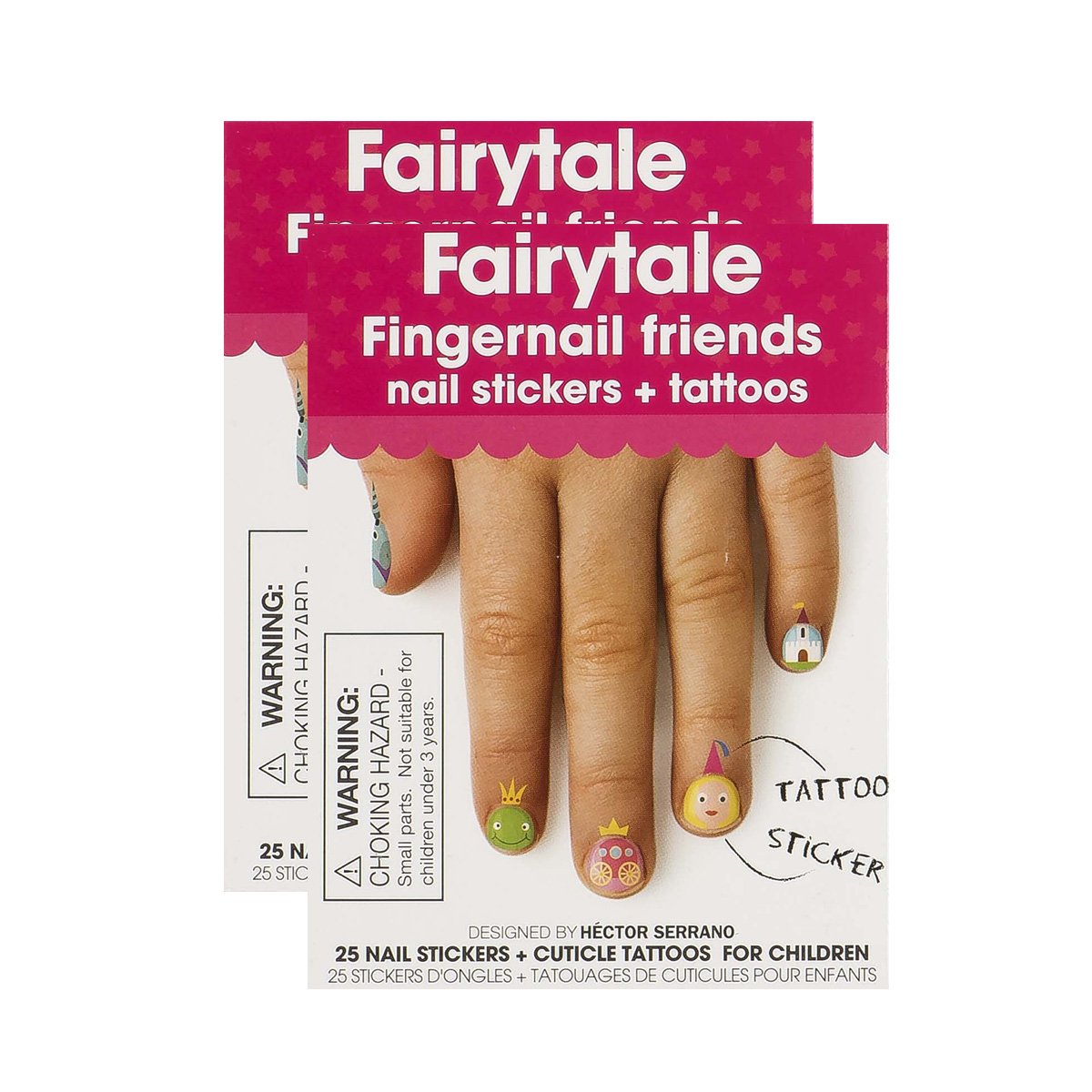 Fingernail Friends Colorful Nail Stickers Nail Art for Children, Fairytale Stickers & Cuticle Tattoos (50 Fairytale Stickers & 5