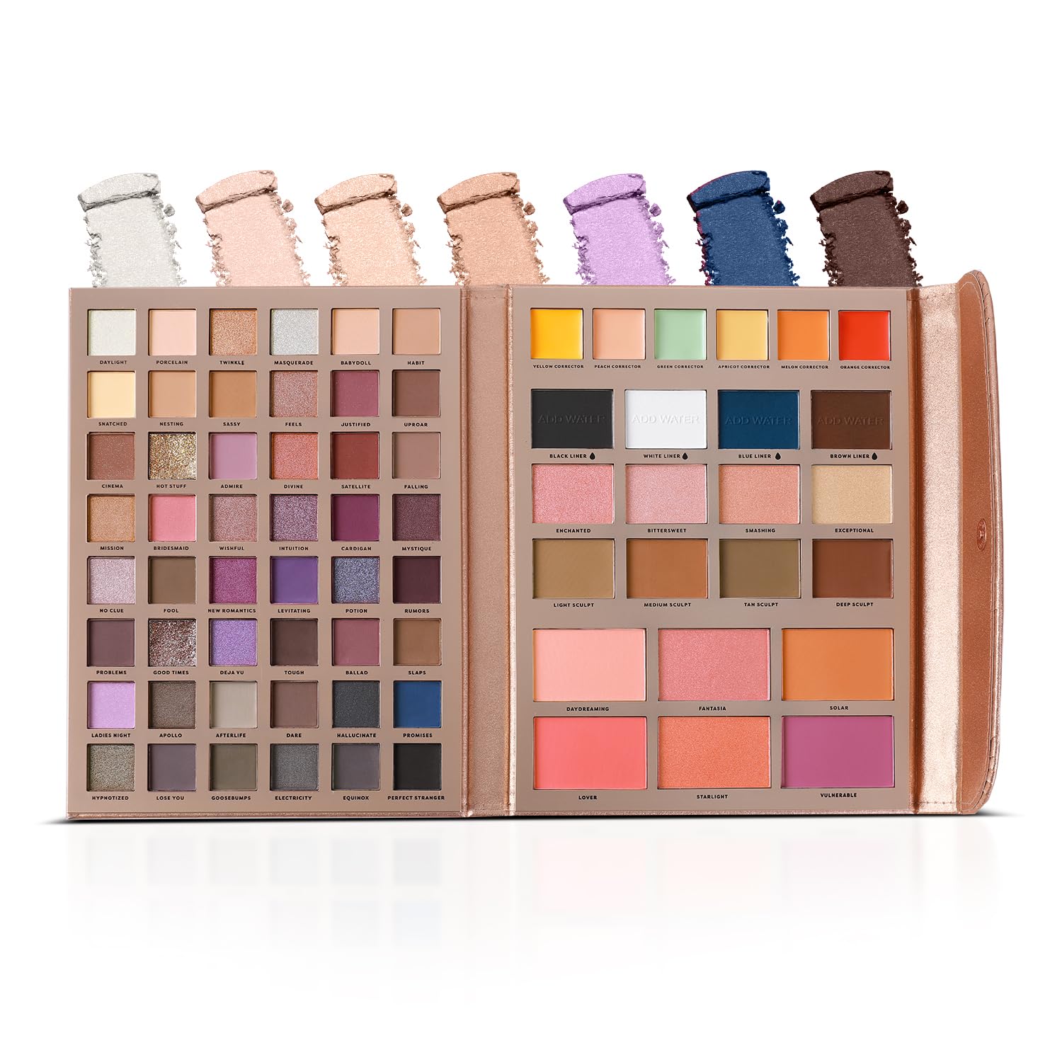 Profusion Cosmetics Artistry Attire 72 PC AllinOne Makeup Palette, FoldOut Portfolio with Eyeshadows, Blushes, Bronzer, Highl