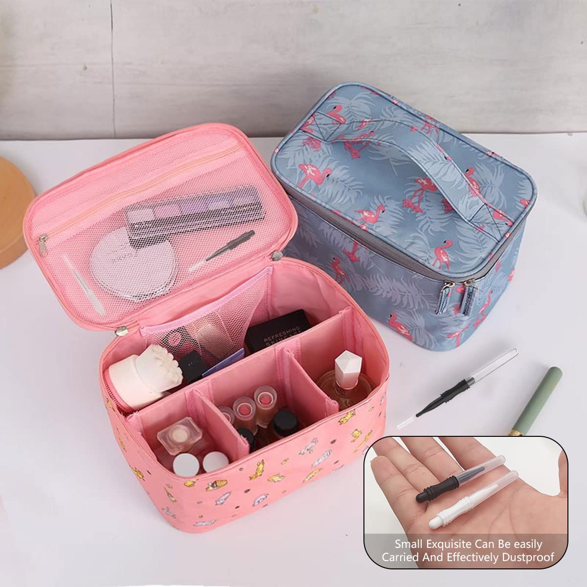 100 Pcs Micro Eyebrow Brush With Cap,Eyebrow Spoolie Brush Micro Eyebrow Lamination Brush 2 Size Multifunctional Micro Spooly La