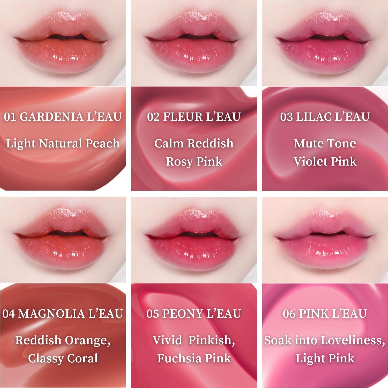 Bbia Leau Tint - Glossy & Glow Lip Stain, Watery Lip Tint, Non-Sticky, High Shine Finish, Long-Lasting, Moisturizing, Lightweigh