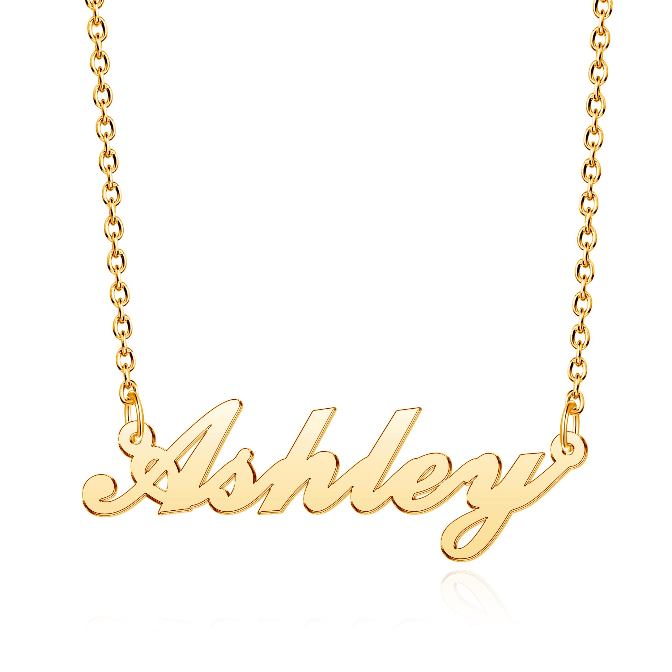 CoolJewelry Dainty Custom Name Necklace for Women Personalized Name Necklaces with Heart 18K Gold Plated or Sterling Silver Name