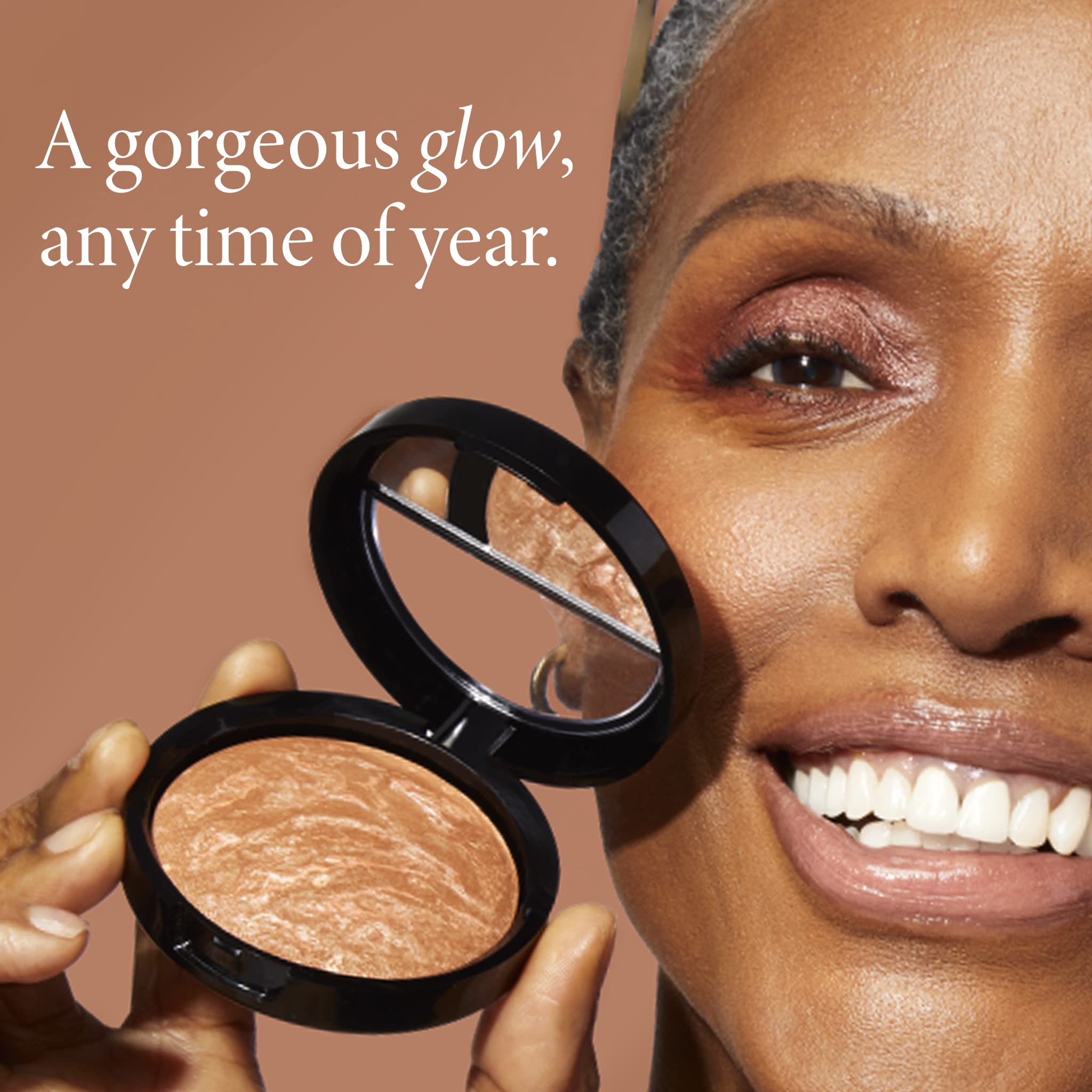 LAURA GELLER NEW YORK Baked Bronze-N-Brighten Bronzer Powder, 2.5 oz, Fair - Natural Bronze Glow, Model 00-BRB002-R1