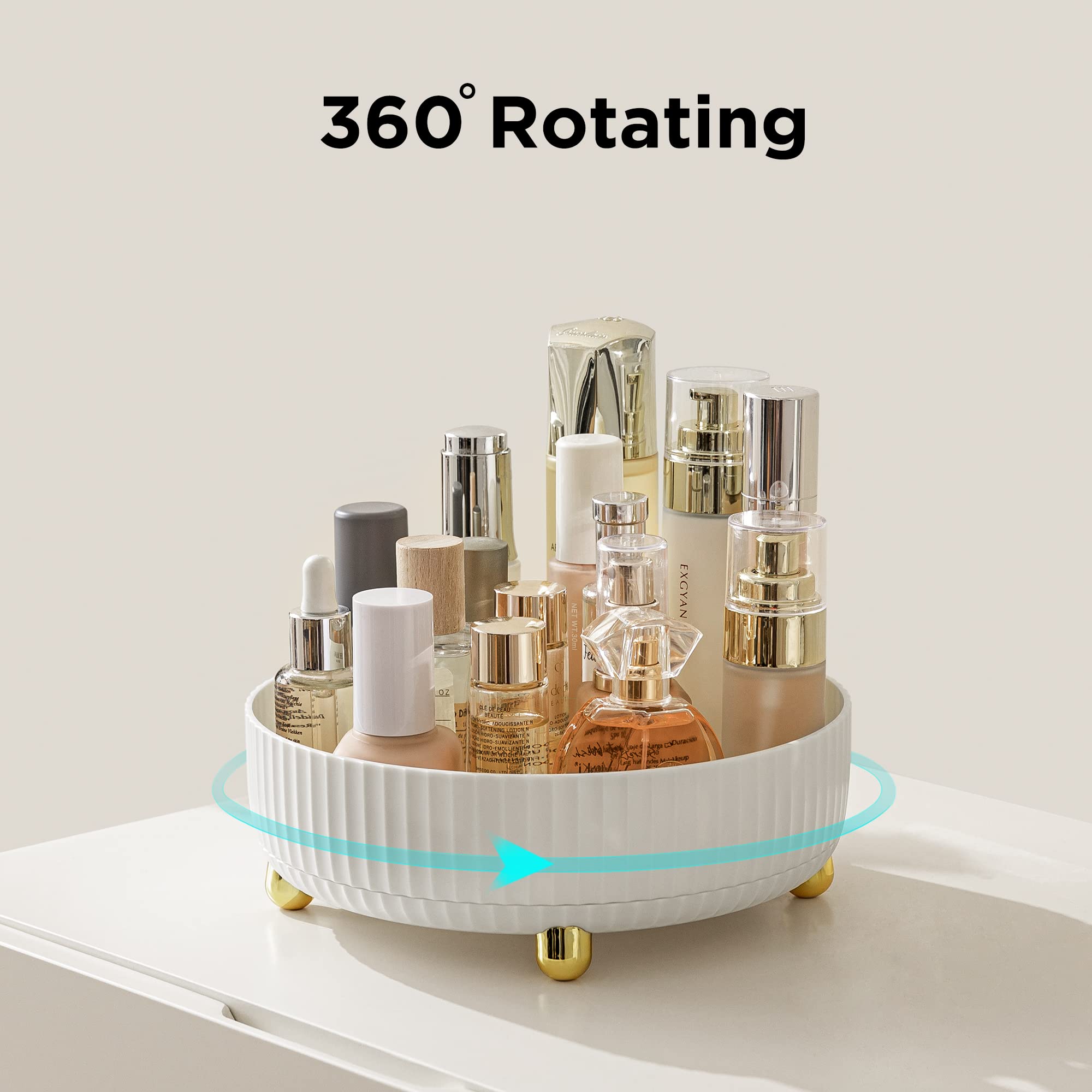 Hblife Makeup Organizer, 360 Degree Rotating Perfume Organizer, 8.6 Inches Large Capacity Lazy Susan For Bathroom Counter Or Van