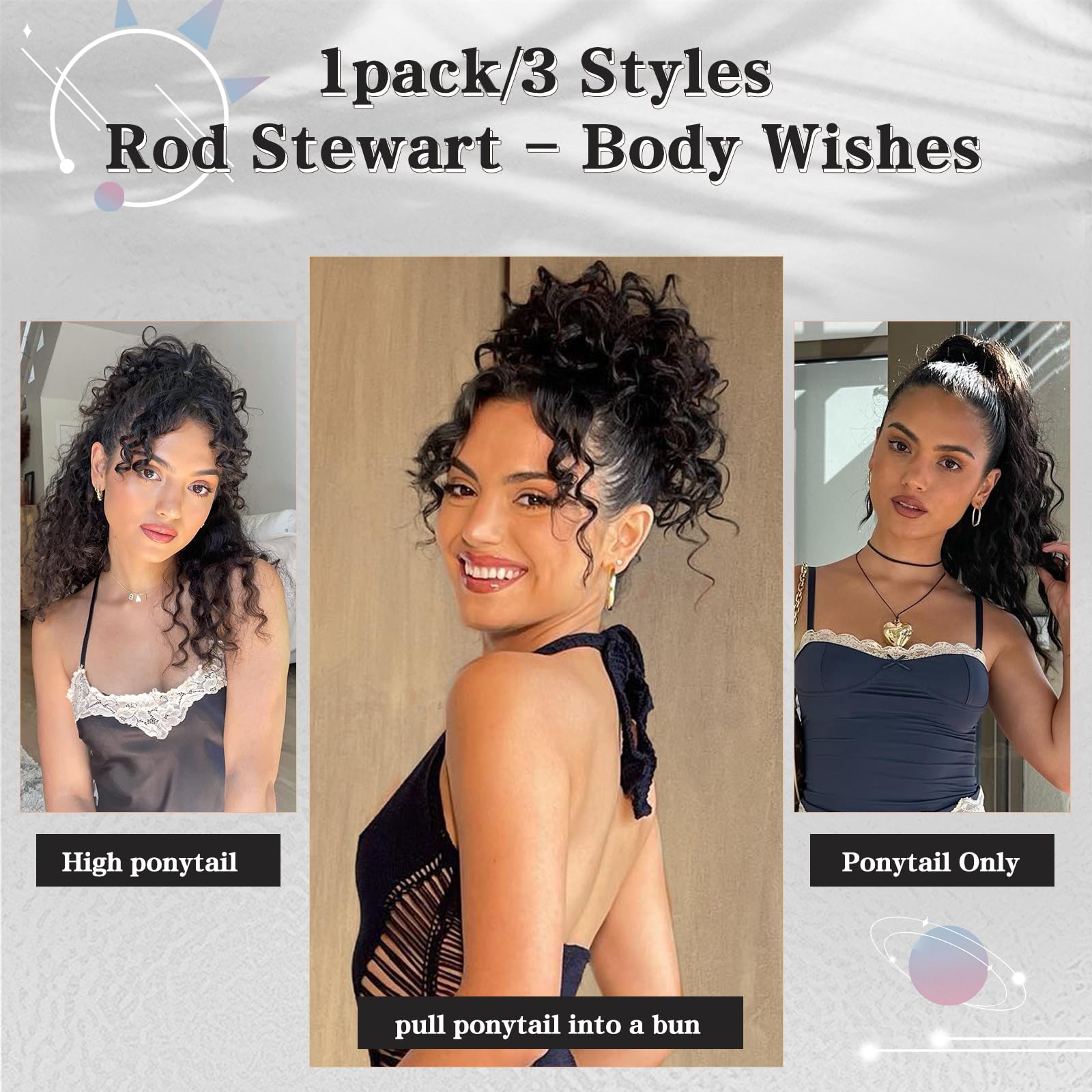 Freemeige Ponytail Extension For Black Women Drawstring Ponytail Long Curly Wavy Ponytail 20Inch Synthetic Clip In Ponytail Hair