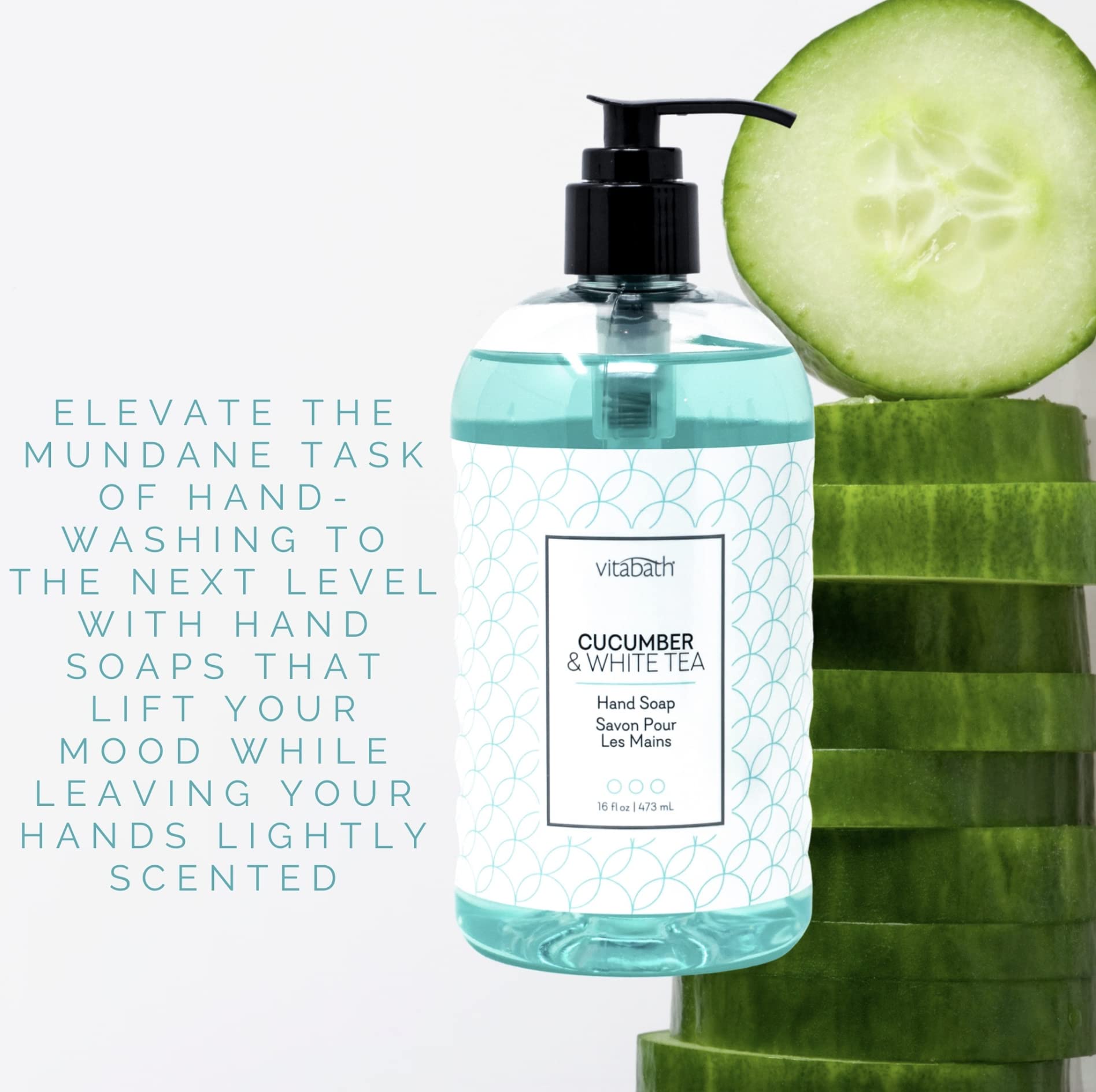 Vitabath Cucumber & White Tea 16 Fl Oz Liquid Hand Soap 4Pk