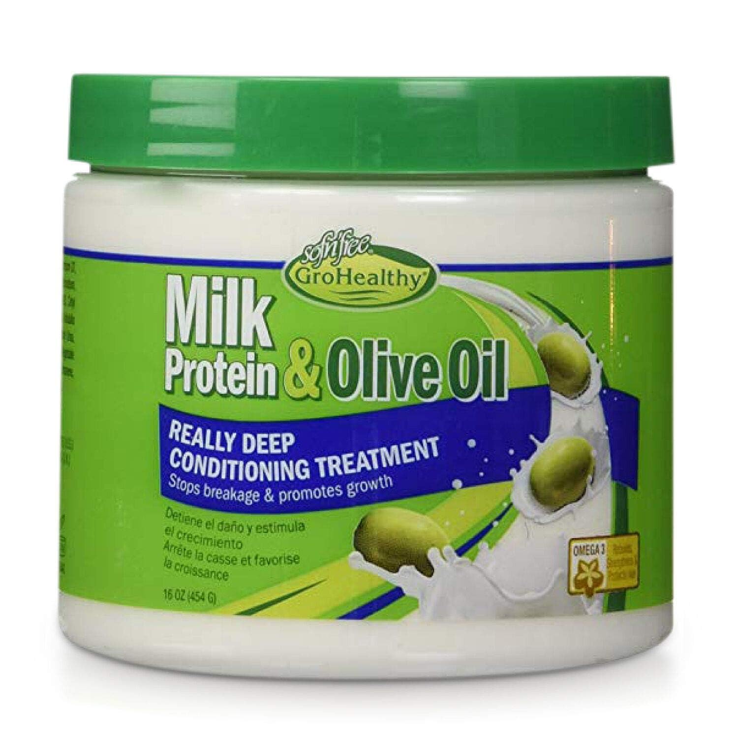 Milk Protein & Olive Oil Hair Deep Conditioning Treatment Hair Mask Strengthens, Repairs, Stops Breakage and Promotes Growth for