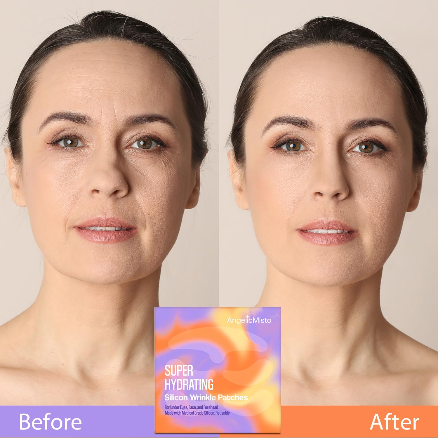 AngelicMisto Reusable Silicone Patches for Under Eye, Face and Forehead Wrinkles
