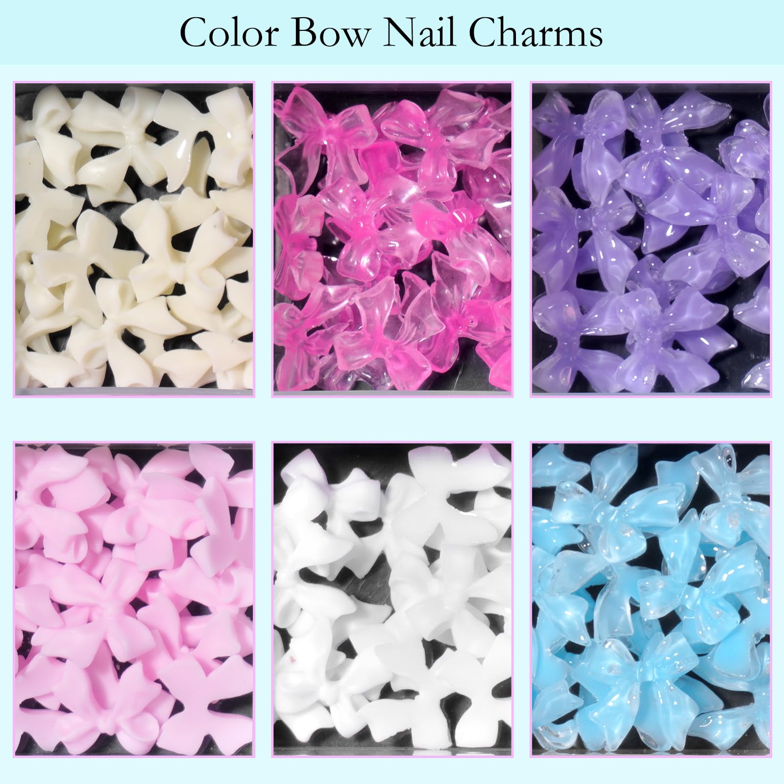 Mixed Color Variety Bows 3D Nail Charms Assorted Bows Nail Charms Mix White AB Flatback Pearls for Manicure DIY Crafts Jewelry A
