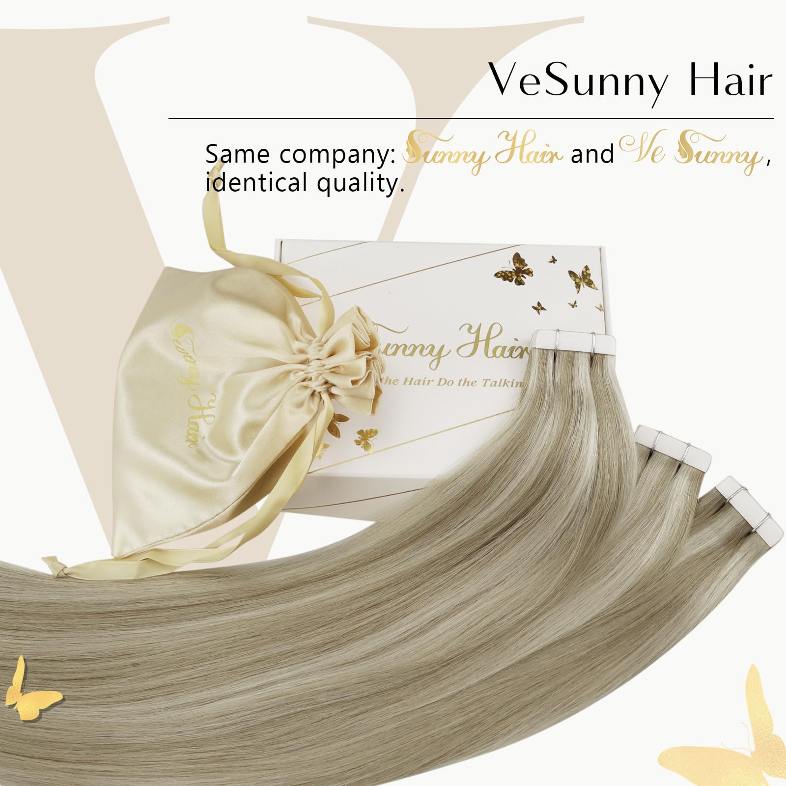 Ve Sunny Invisible Tape On Hair Extensions Blonde Hair Tape In Extensions Real Human Hair Dark Ash Blonde Highlights Golden Blon