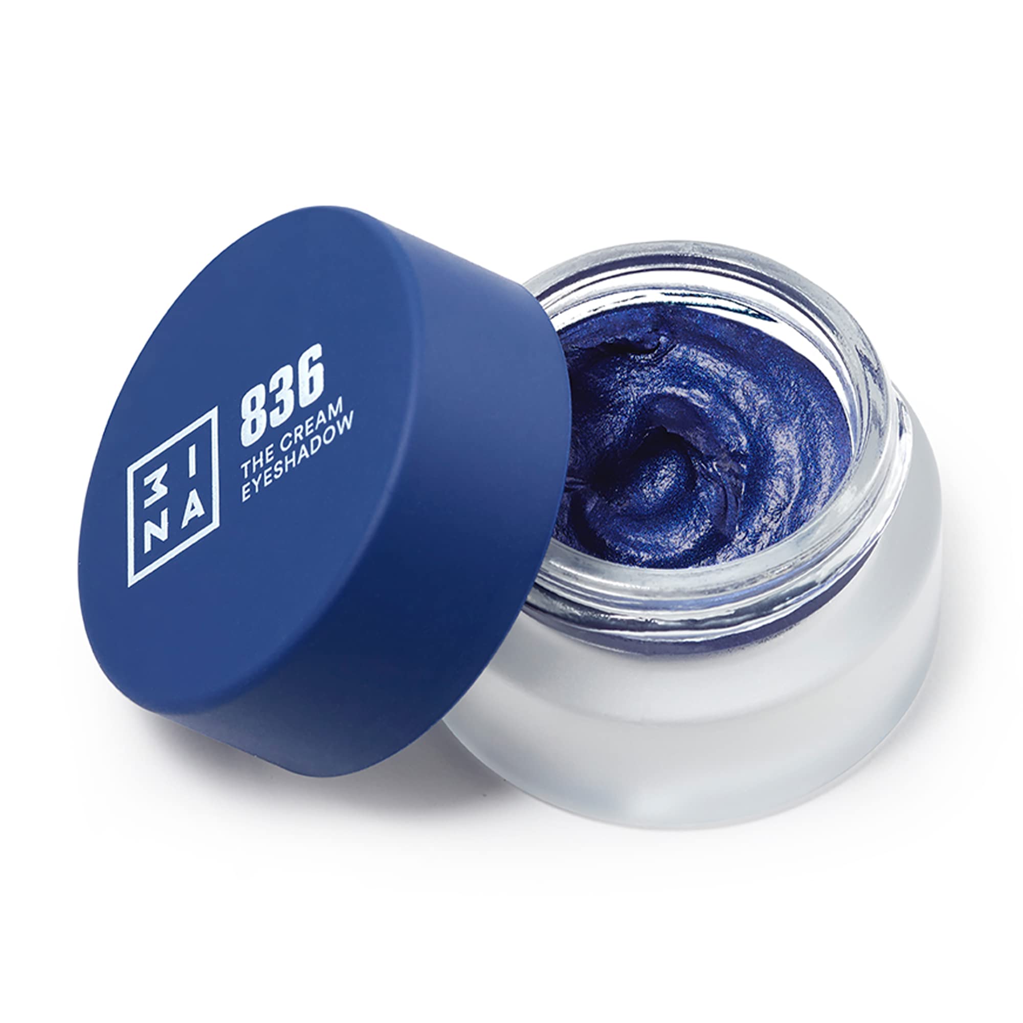 3Ina Makeup - Vegan - Cruelty Free - The Cream Eyeshadow 836 - Dark Blue - 24H Longwearing & Waterproof Formula - Fast Drying Fo