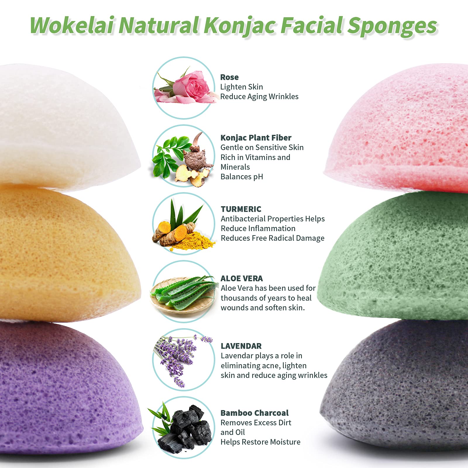 Konjac Facial Sponges For Cleansing Exfoliating - Konjac Face Sponge For Washing Face Body, Organic Natural Cleaning Puff Buff S