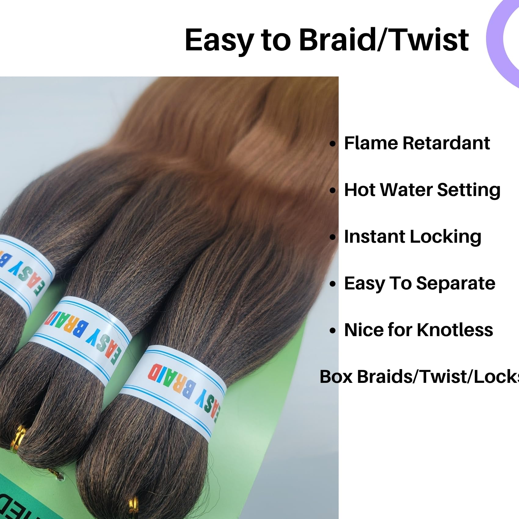 Brown Blonde Braiding Hair Pre Stretched 1B/30/27# Knotless Braids Hair Extension for Braiding