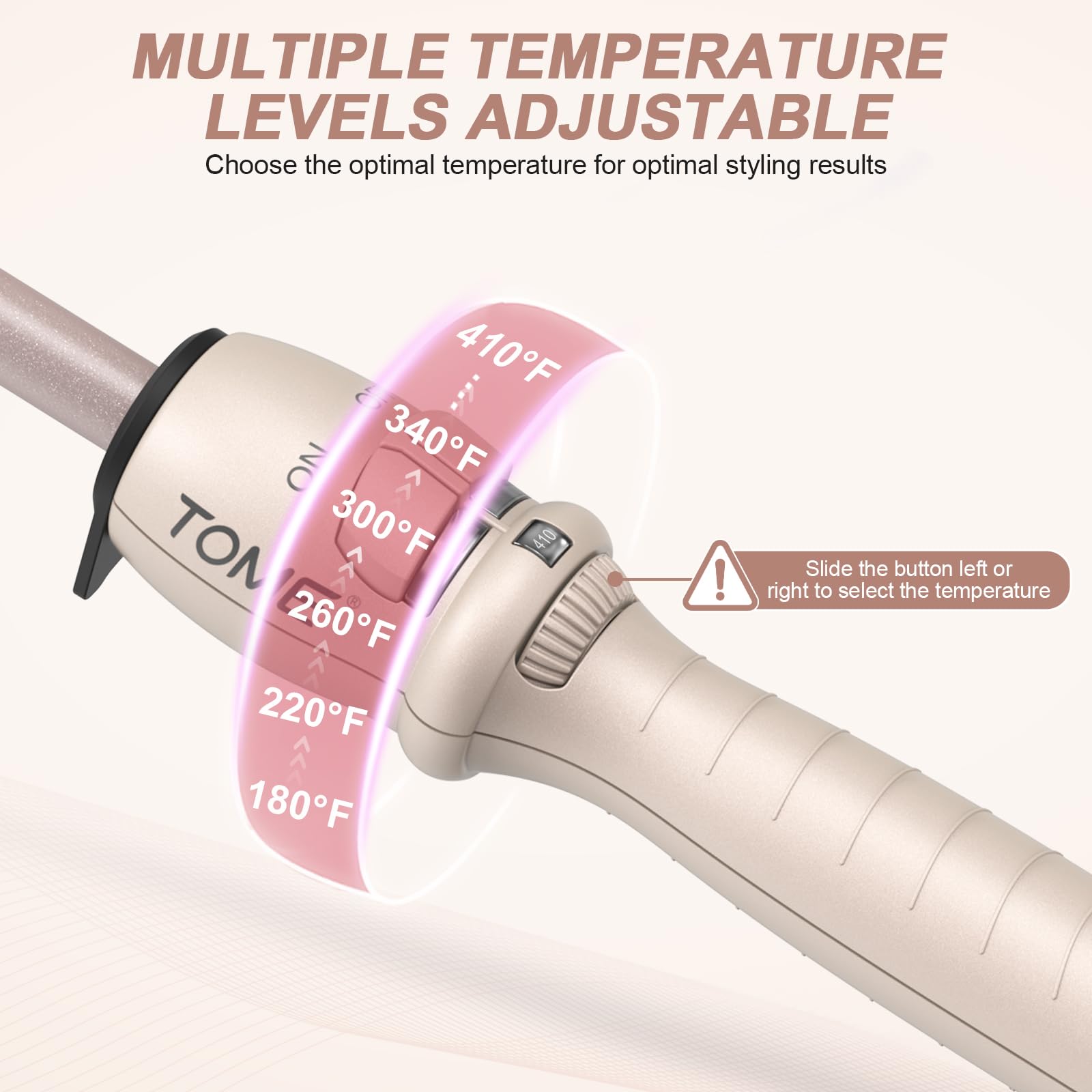 1/2 Inch Dual Voltage Hair Curling Wand For Beach Waves, Frizz-Free, And Lasting Curls - Salon Hair Curlers And Styling Tool For