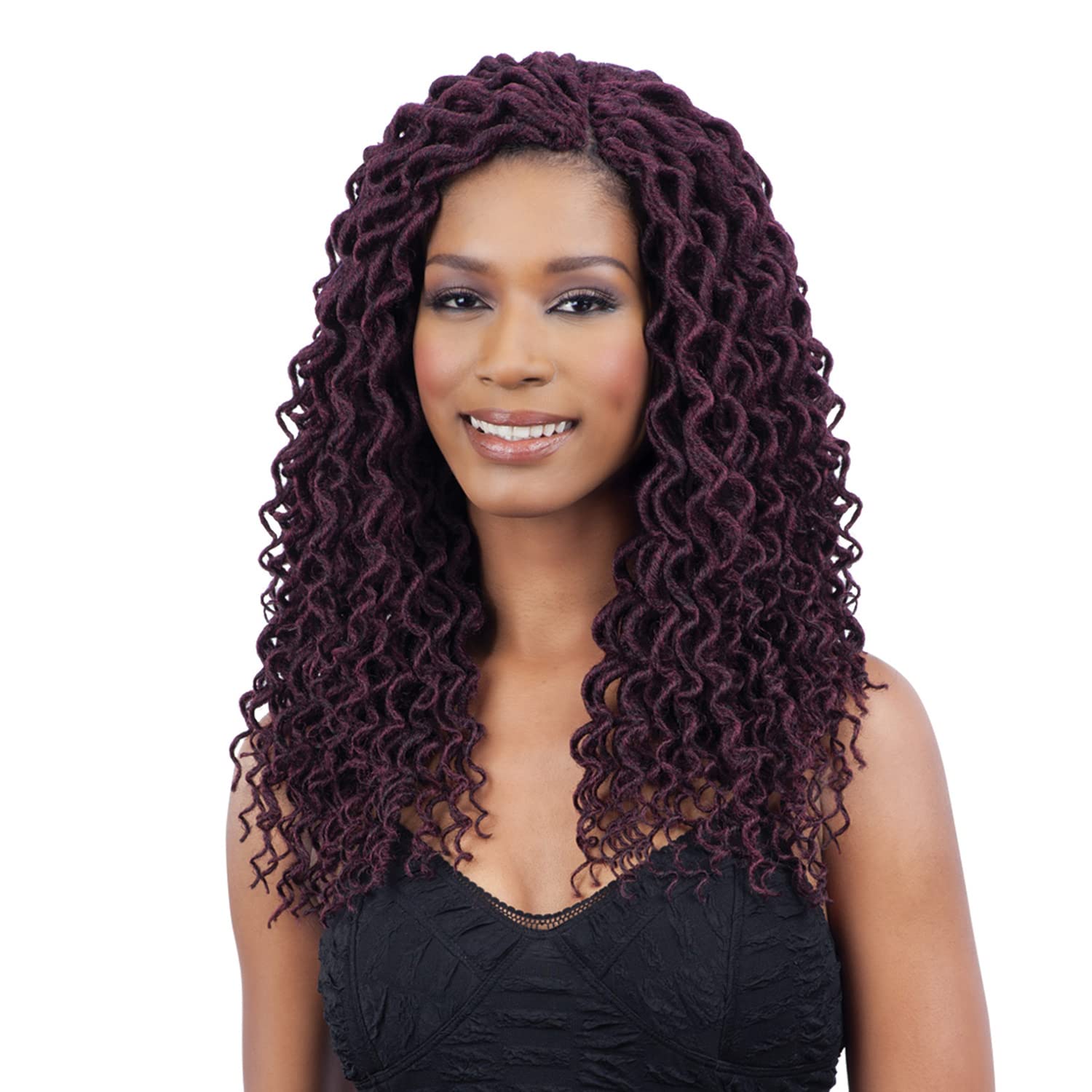 Freetress Braids 2X Soft Curly Lite Faux Loc Crochet Synthetic Braiding Hair - (12'', Color:30)