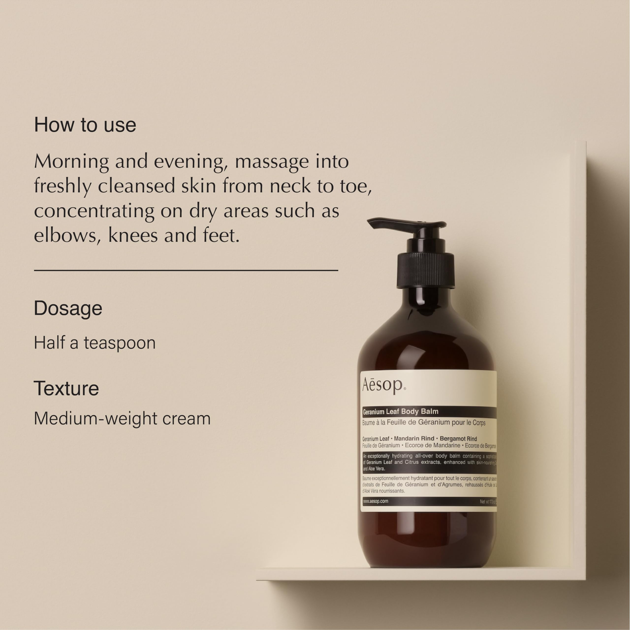 Aesop Geranium Leaf Duet - Body Cleanser + Body Balm - Aromatic Pairing For Cleansed and Supple Skin - 16.9 oz + 16.5 oz