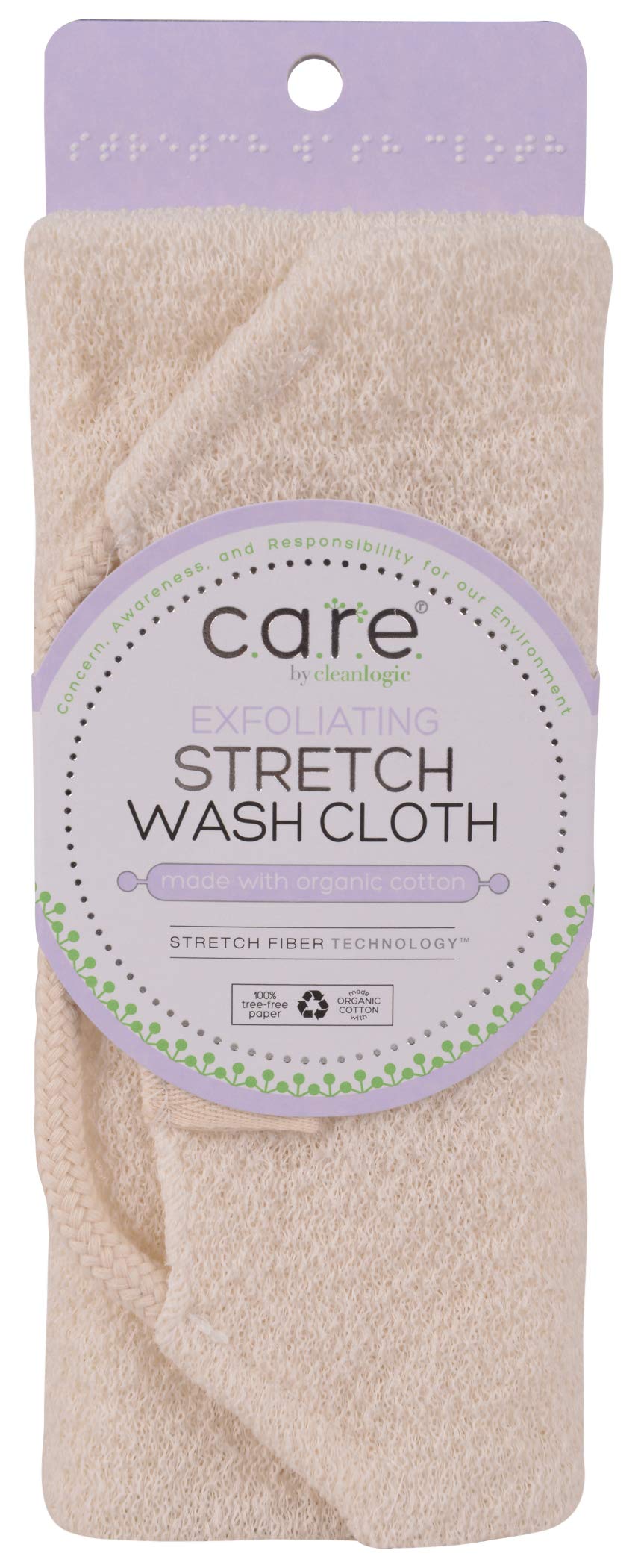 Cleanlogic Sustainable Exfoliating Stretch Bath And Shower Wash Cloth, Certified Organic, 1 Count (Pack Of 1)