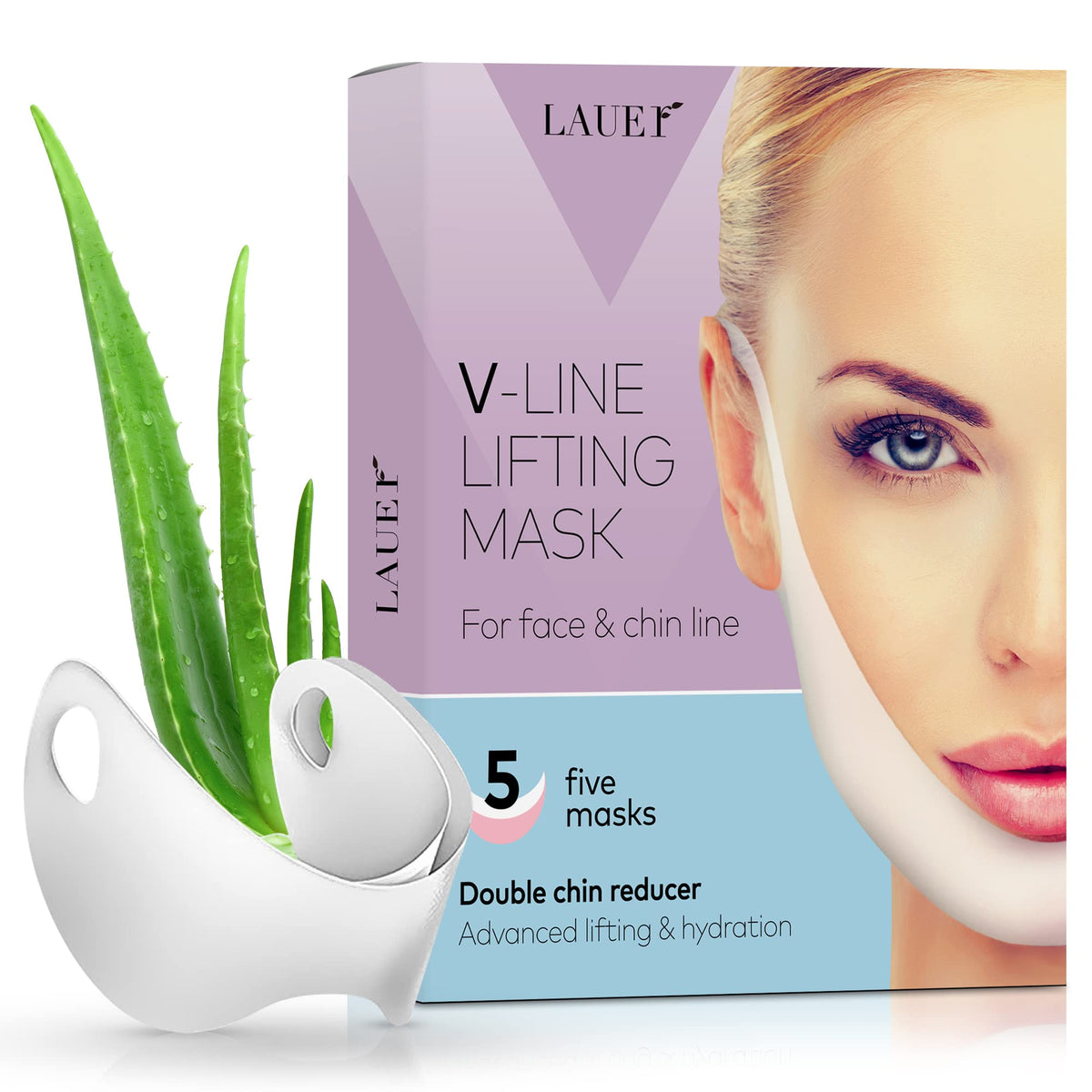 V Shaped Slimming Face Mask V Line Lifting Belt Double Chin Eliminator Neck Lift Tape Face Patch For Firming Tightening Skin Chi
