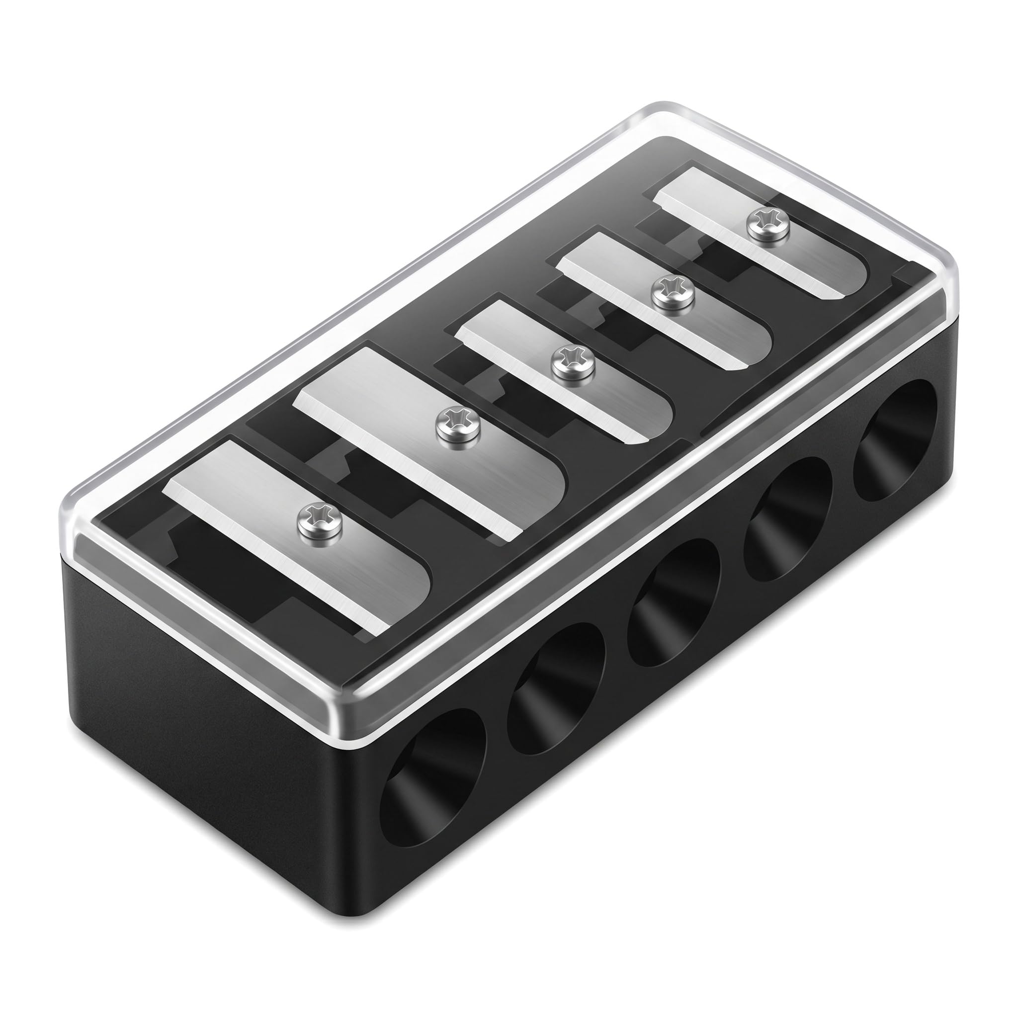 5 Hole Makeup Pencil Sharpener Cosmetic Sharpener for Eyebrow Pencil Eyeliner Lip Liner and Concealer Pencil with Storage Box Mu