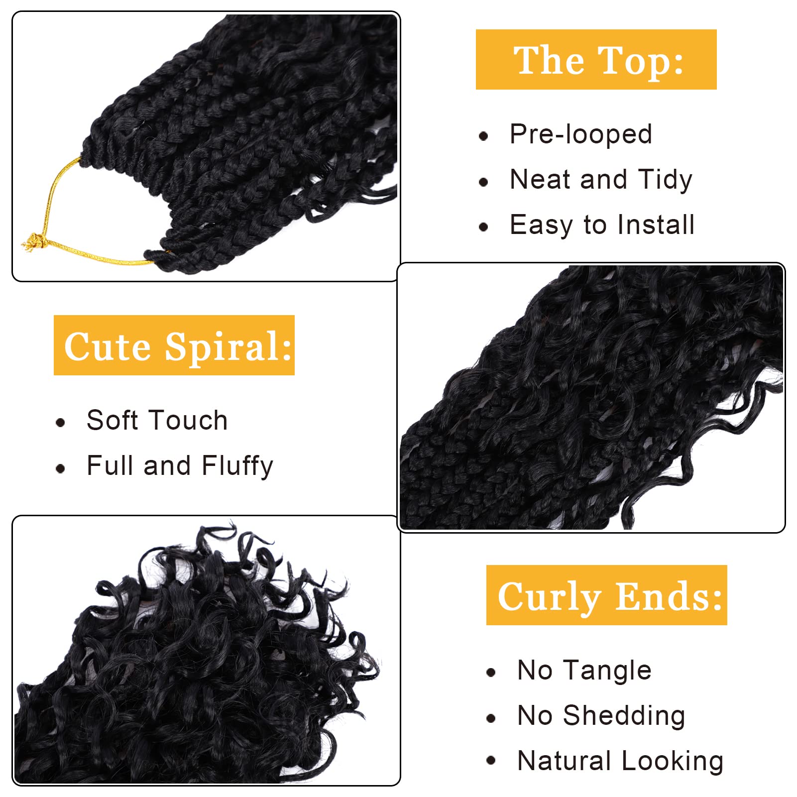 Boho Box Braids Crochet Hair For Women 10 Inch 7 Packs Ombre Goddess Box Braids With Curly Ends 3X Short Bob Crochet Braids For