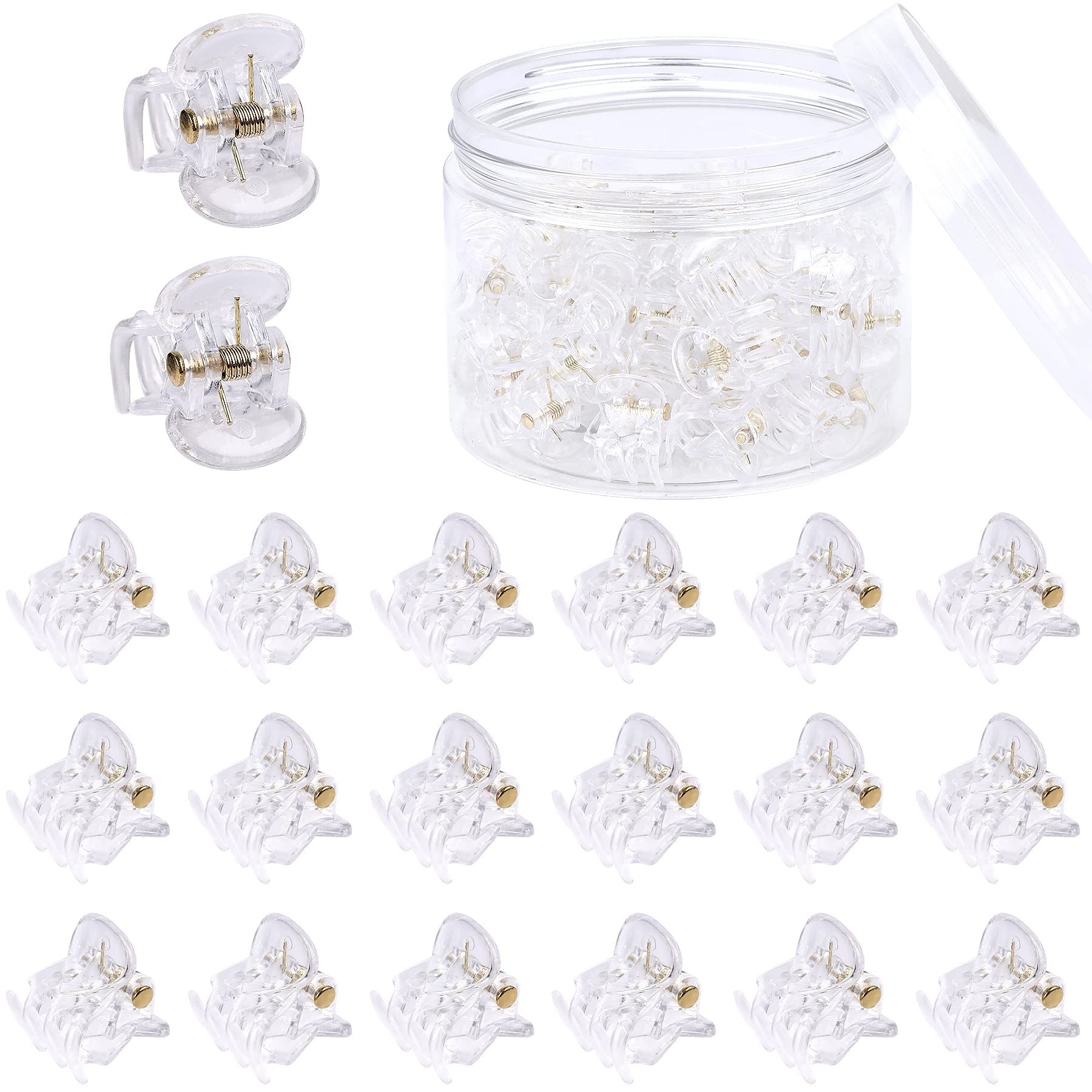JANYUN 48 Pcs Small Mini Hair Claw Clips Hair Clamps for Women Girl's Hair (Transparent)