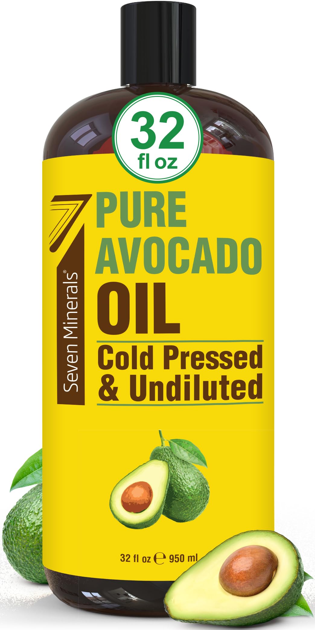 NEW Cold Pressed Avocado Oil For Hair, Skin, & Face - Big 32oz - Premium Grade & Hexane Free, 100% Pure, GMO Free, & Non-Greasy 