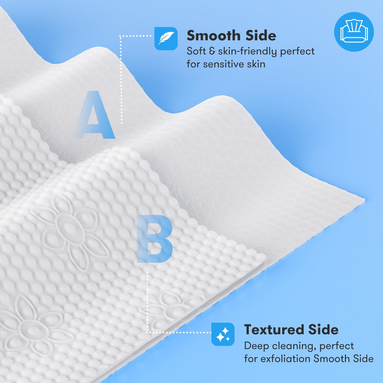 Beauntangly Disposable Face Towel, Xl Facial Towelettes Soft Thick Absorbent, Lint-Free Biodegradable Makeup Remover Dry Wipes F