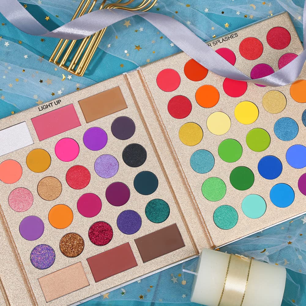 Ucanbe Pretty All Set Eyeshadow Palette Holiday Gift Set Pro 86 Colors Makeup Kit Matte Shimmer Eye Shadow Highlighters Contour