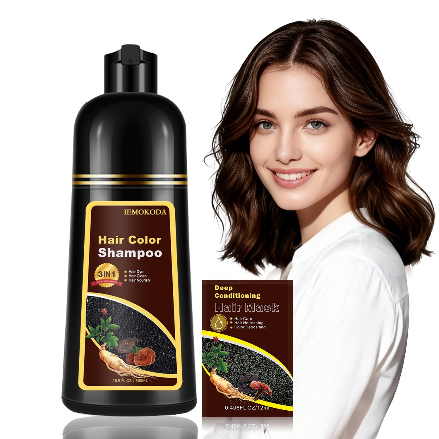 Dark Brown Hair Dye Shampoo for Gray Coverage, Instant Hair Color Shampoo, SemiPermanent Brown Hair Dye, Brown Hair Shampoo Wor