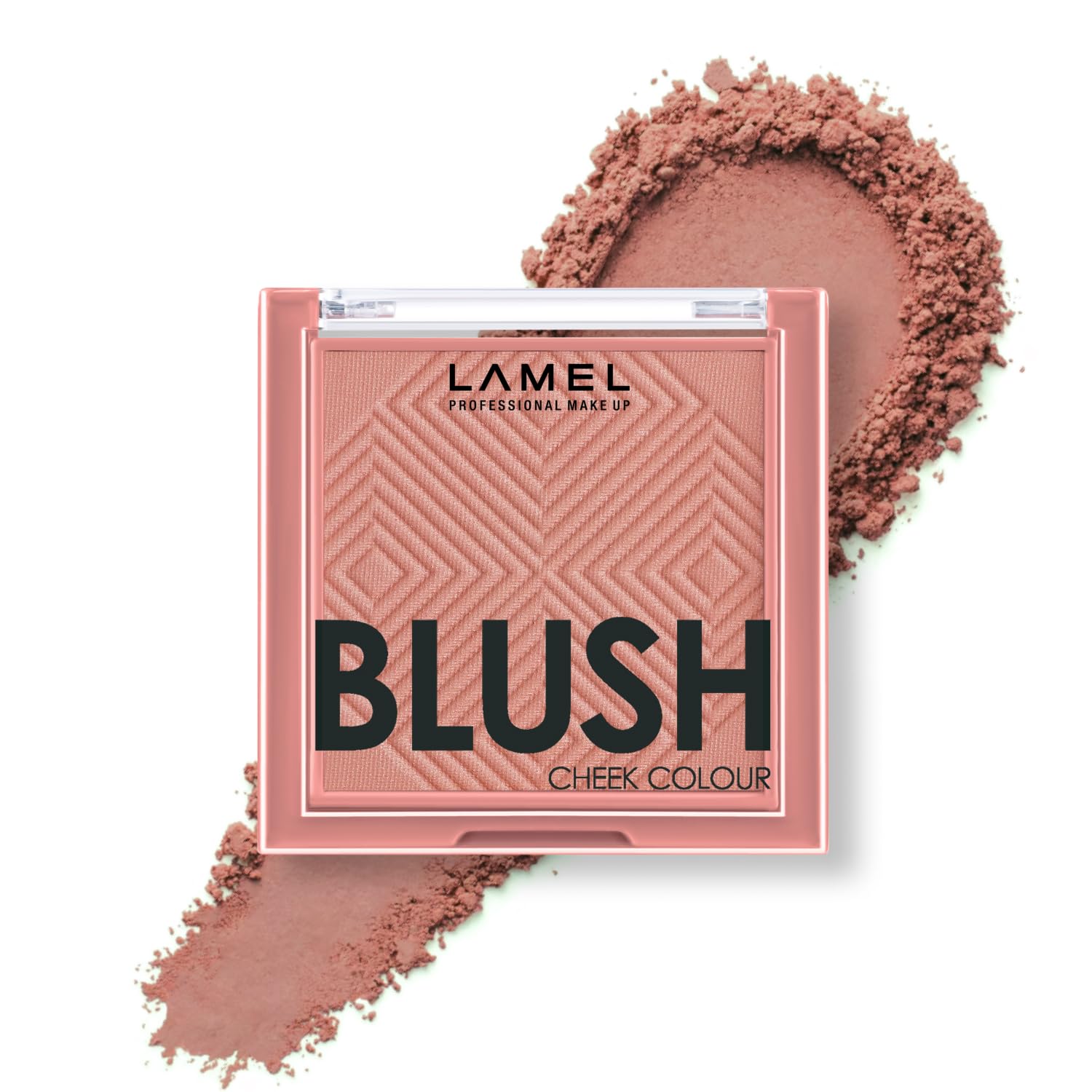 Lamel Coral Blush Cheek Color Mini - Blendable Natural Blush Powder - Enhances & Defines Shapes & Features - Shading & Contourin